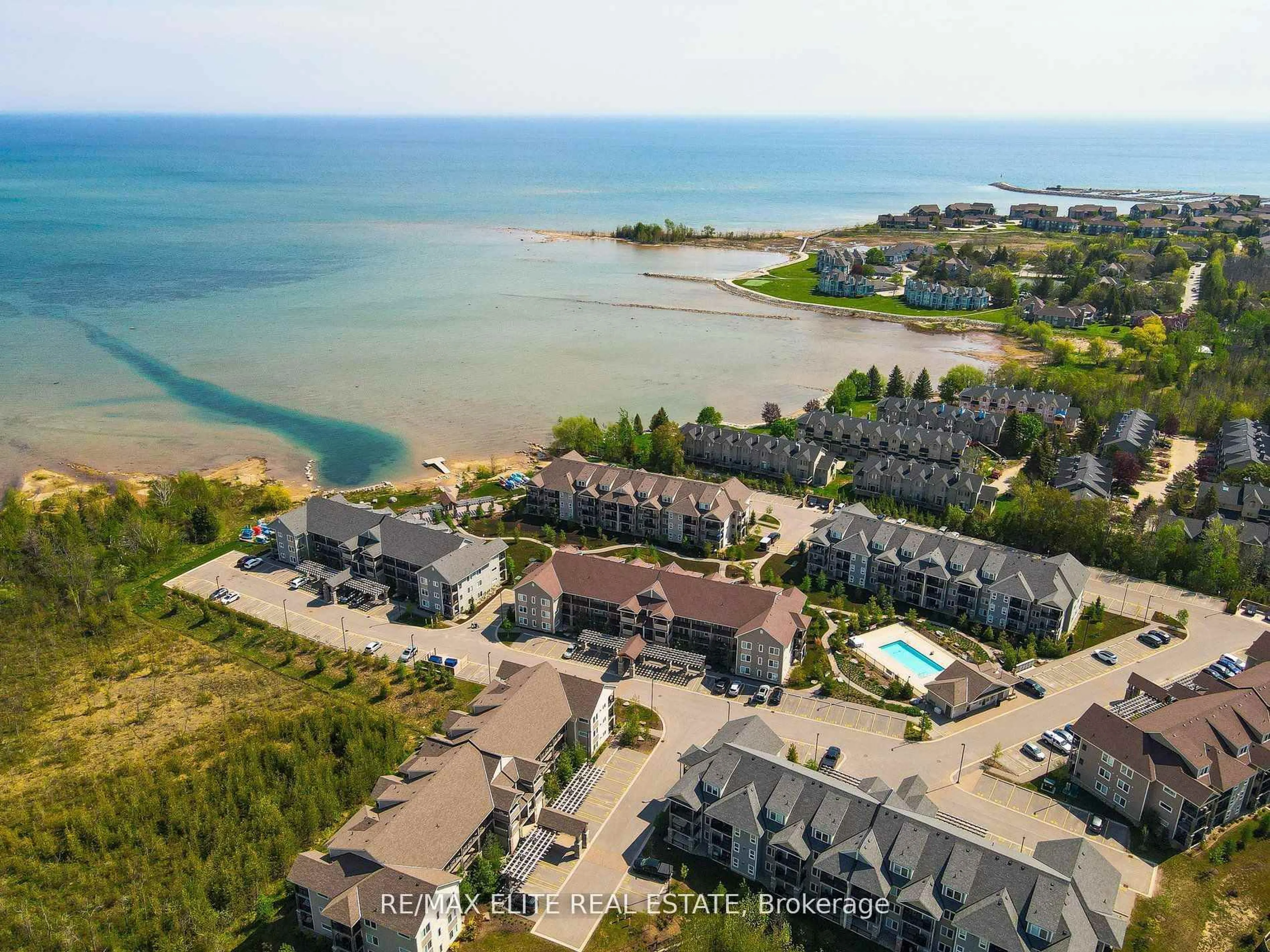 A pic from outside/outdoor area/front of a property/back of a property/a pic from drone, water/lake/river/ocean view for 5 Anchorage Cres #303, Collingwood Ontario L9Y 0Y6