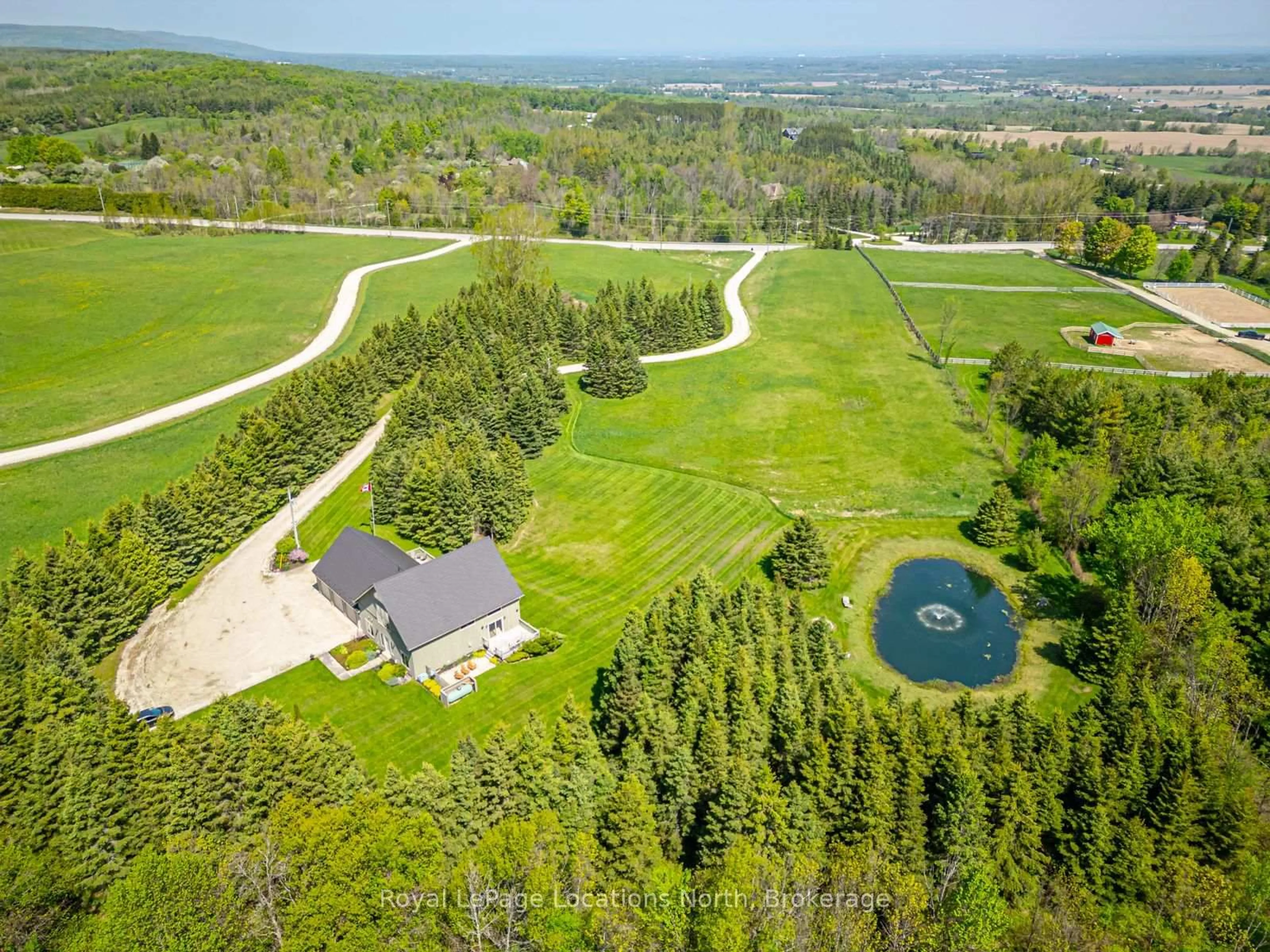 A pic from outside/outdoor area/front of a property/back of a property/a pic from drone, water/lake/river/ocean view for 9197 County 91 Rd, Clearview Ontario L0M 1H0