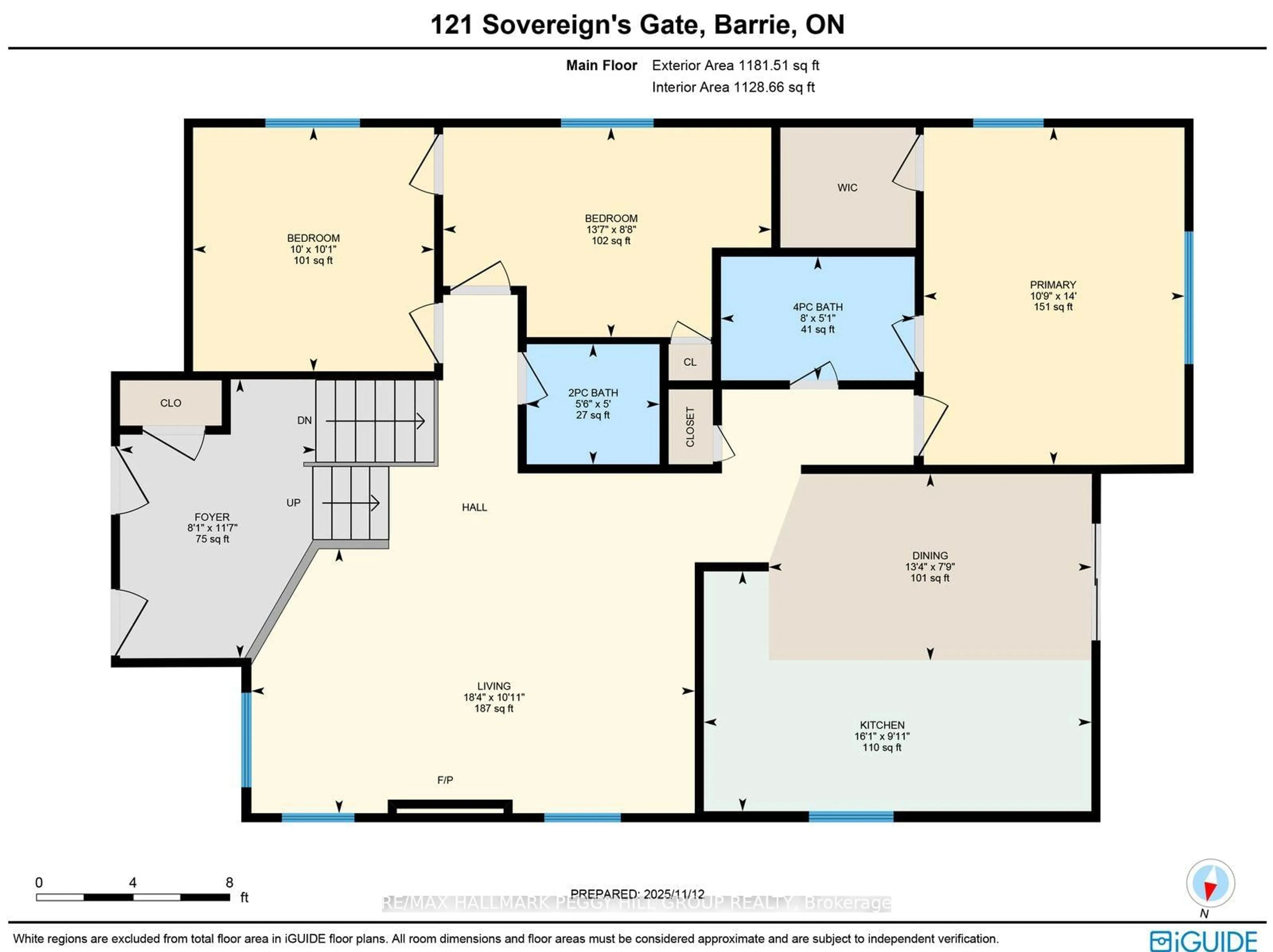 Floor plan for 121 Sovereign's Gate, Barrie Ontario L4N 0Y9