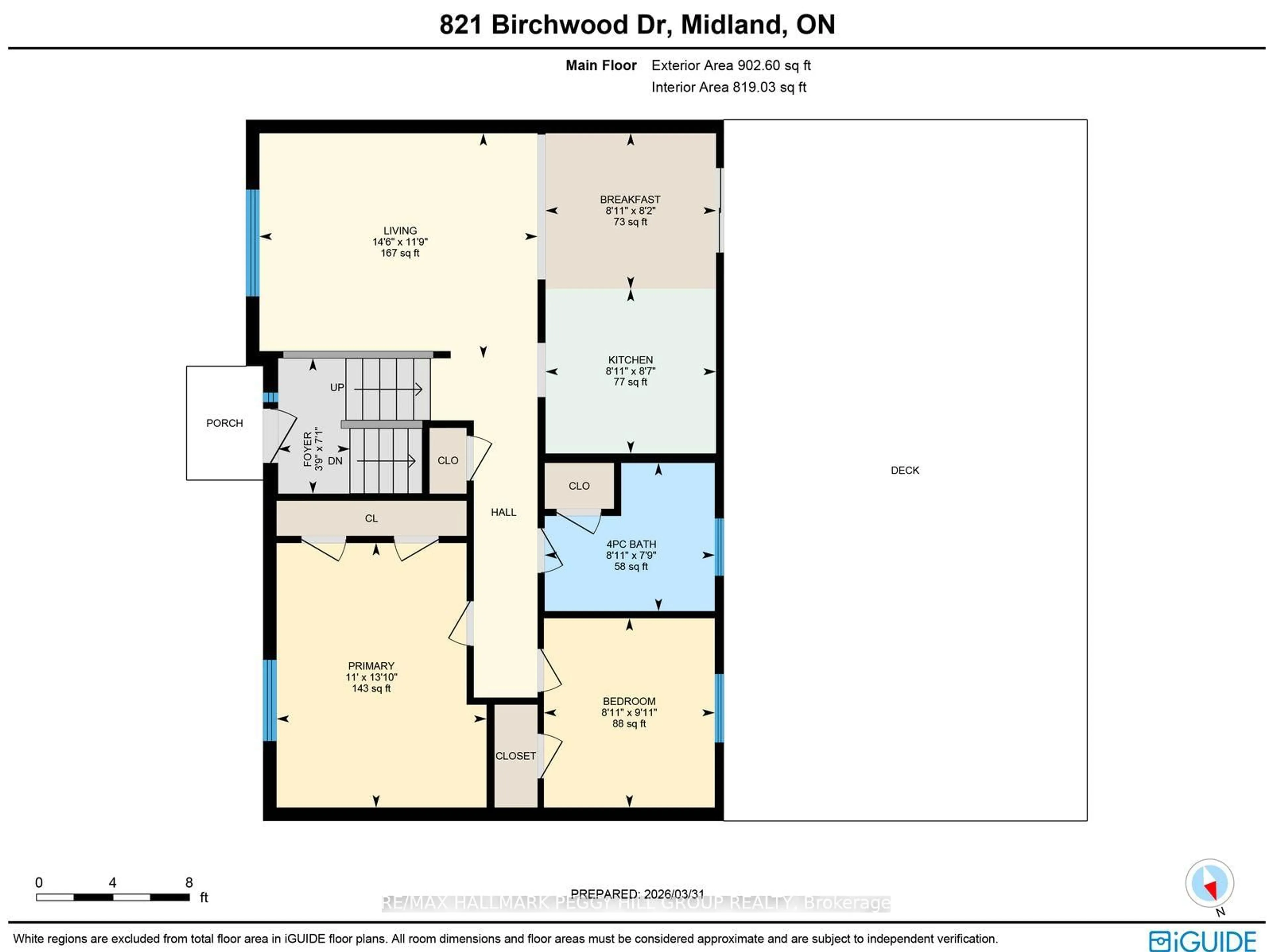 Floor plan for 821 Birchwood Dr, Midland Ontario L4R 4Y3
