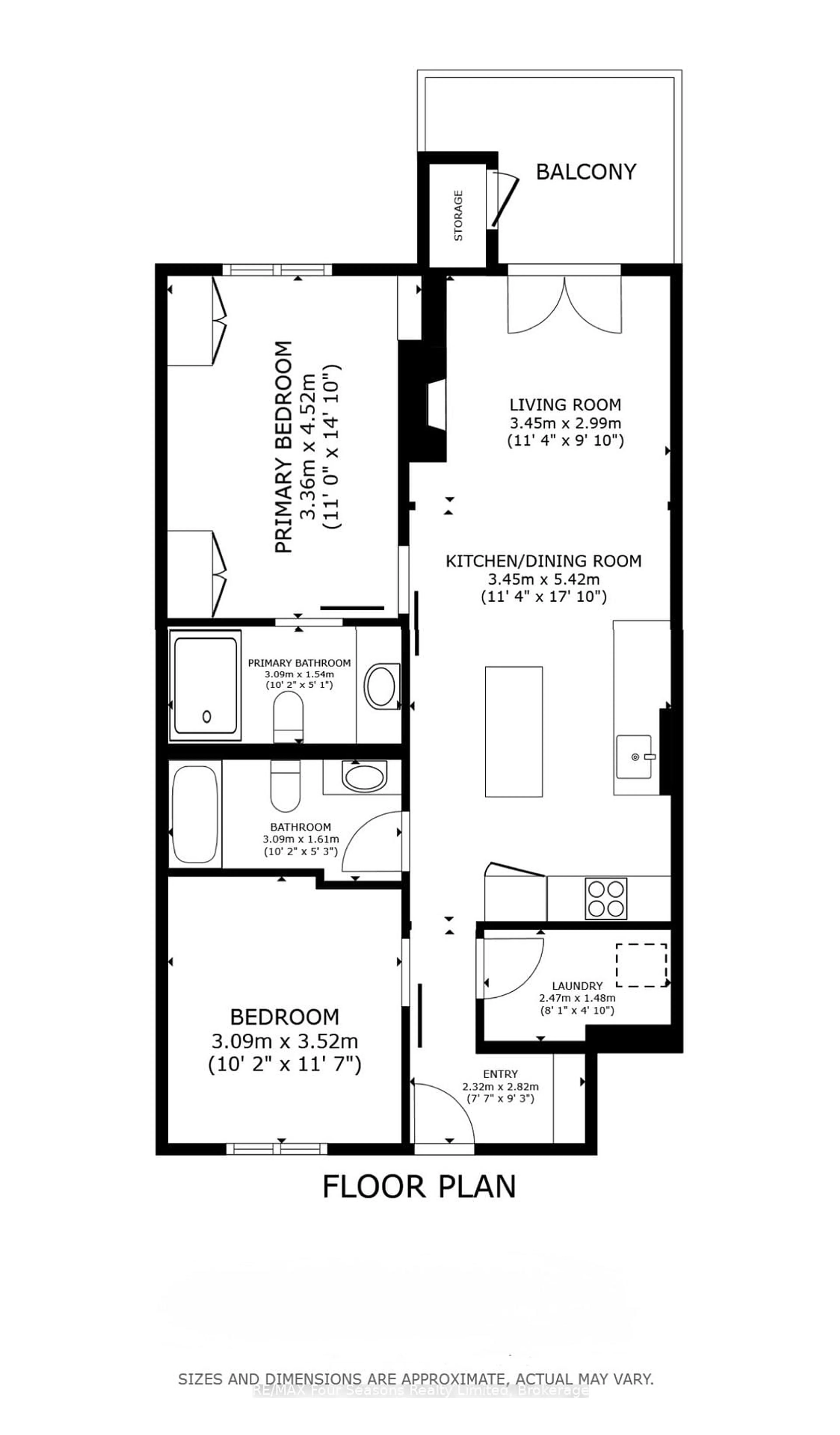 Floor plan for 6 Anchorage Cres #203, Collingwood Ontario L9Y 0Y6