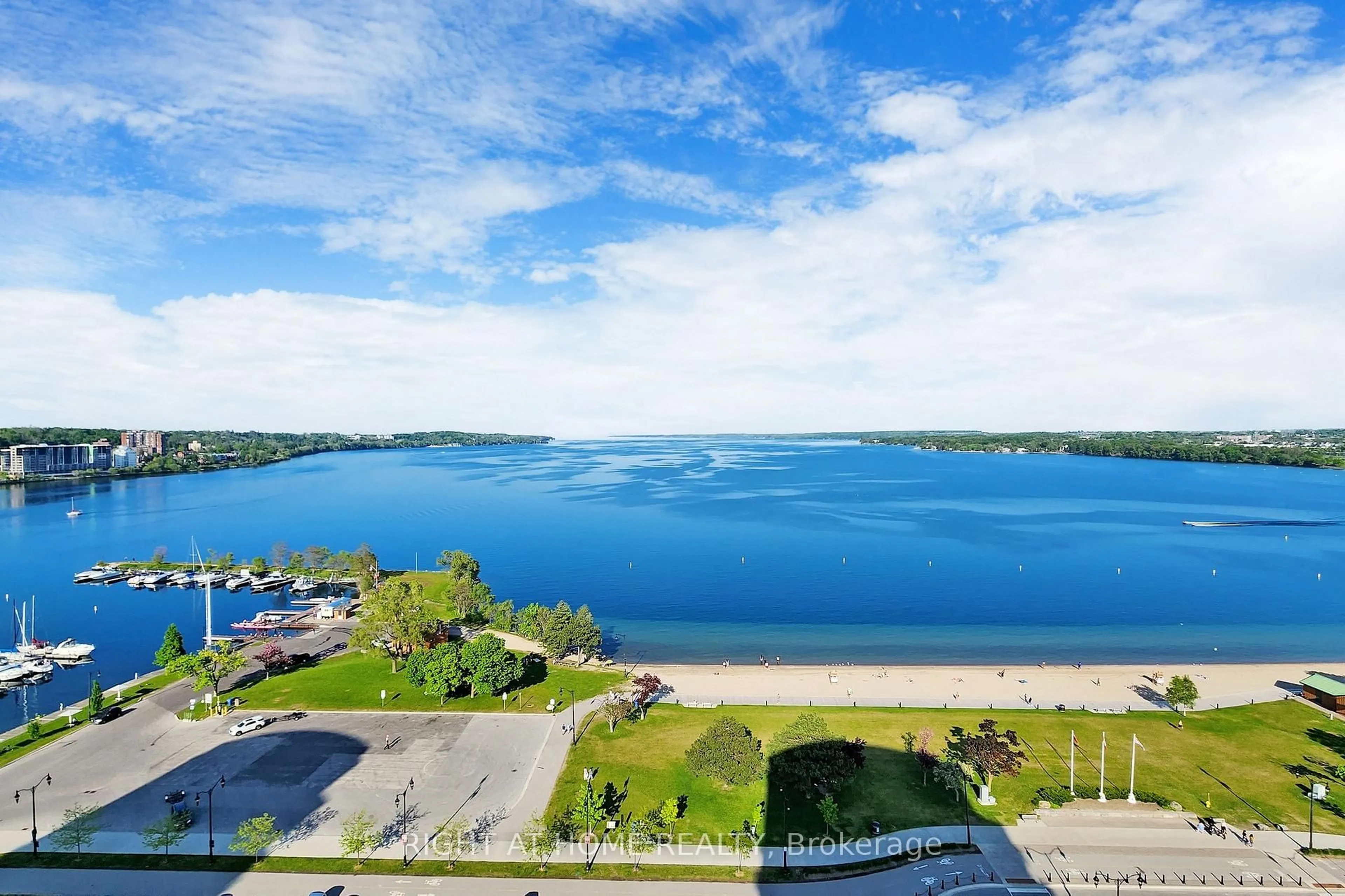 A pic from outside/outdoor area/front of a property/back of a property/a pic from drone, water/lake/river/ocean view for 37 Ellen St #PH06, Barrie Ontario L0K 1S0