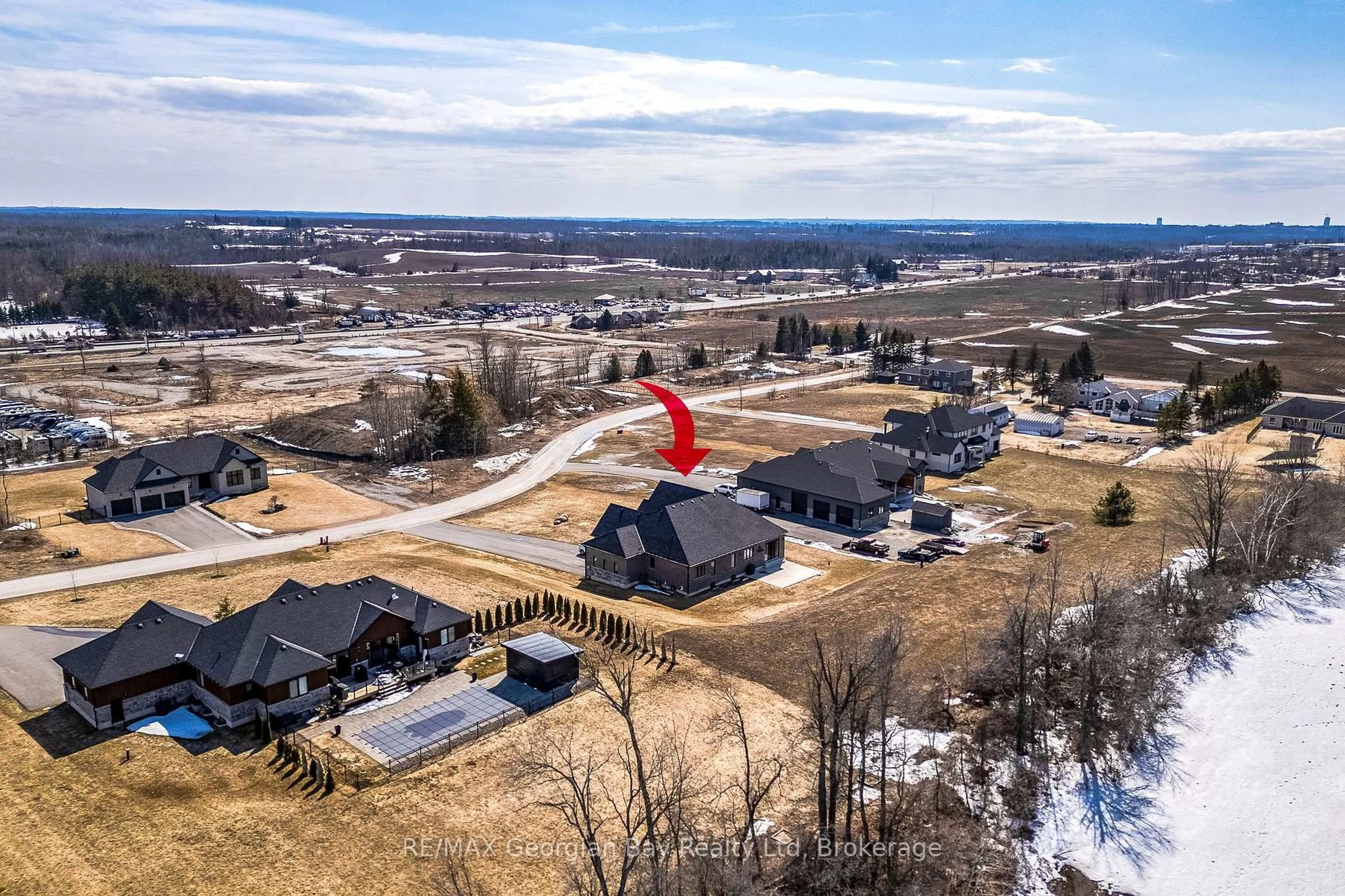 A pic from outside/outdoor area/front of a property/back of a property/a pic from drone, water/lake/river/ocean view for 6 Caldwell Dr, Oro-Medonte Ontario L0L 2L0