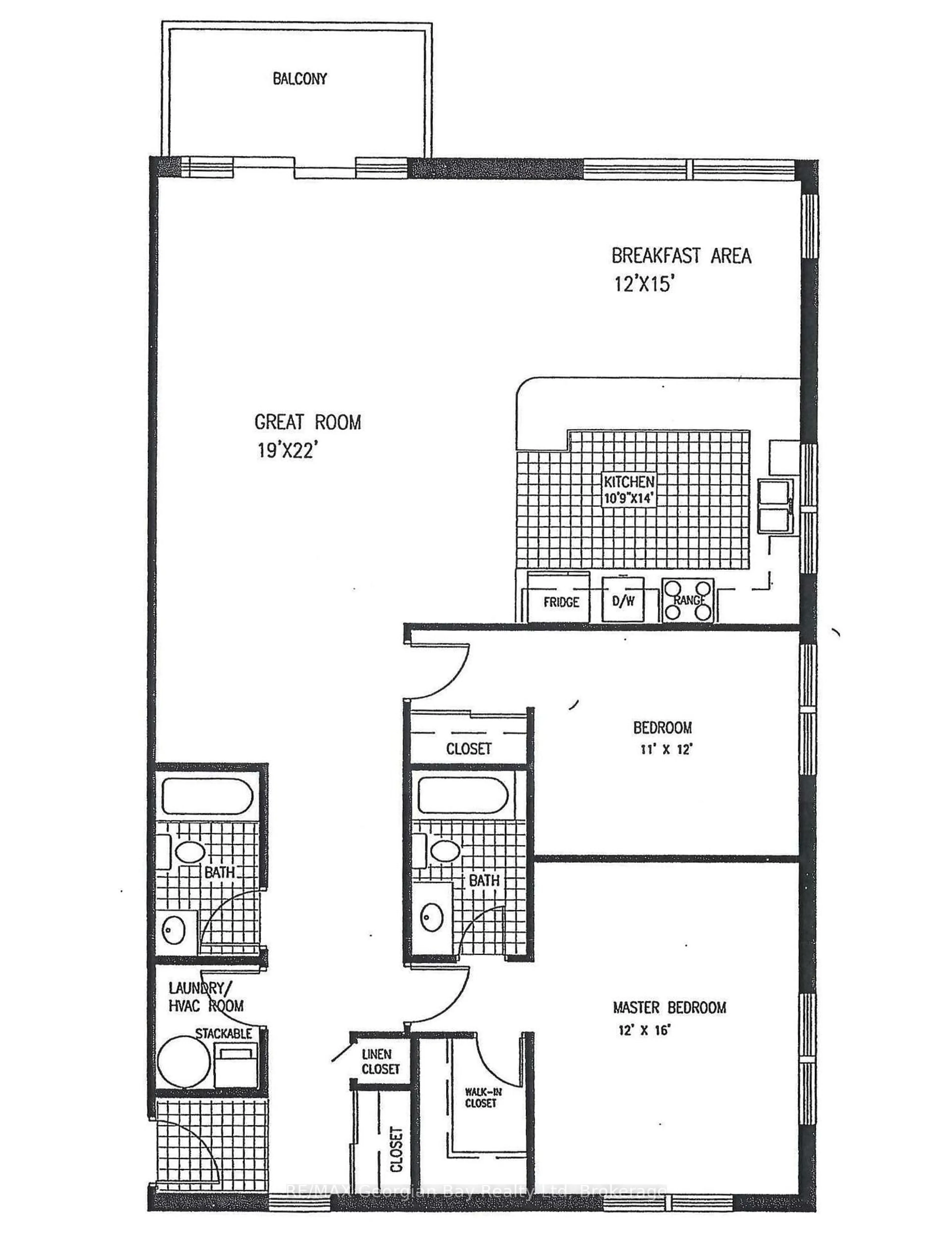 Floor plan for 4 Beck Blvd #307, Penetanguishene Ontario L9M 2H3