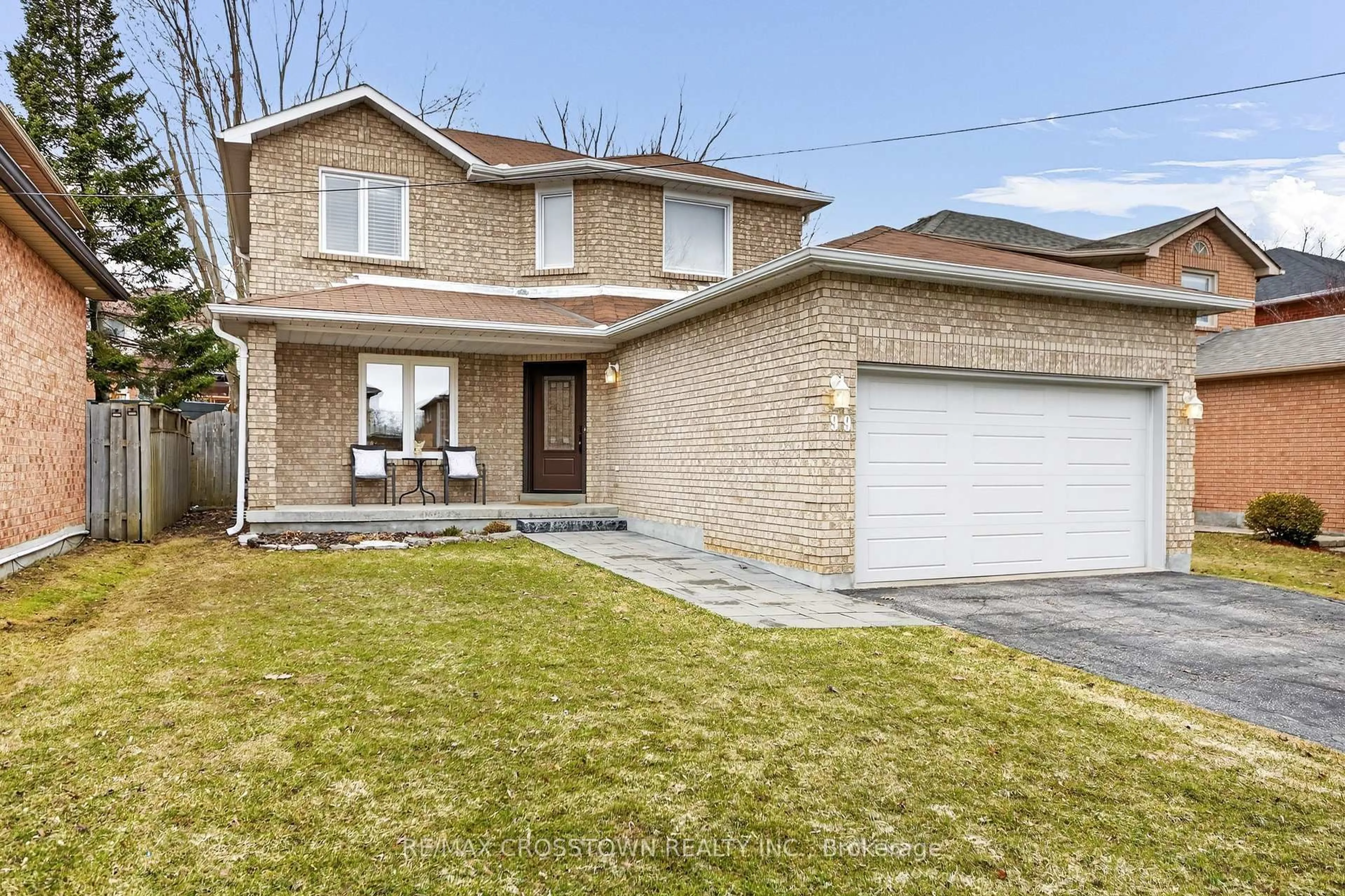 Home with brick exterior material, street for 99 Bishop Dr, Barrie Ontario L4N 7P4