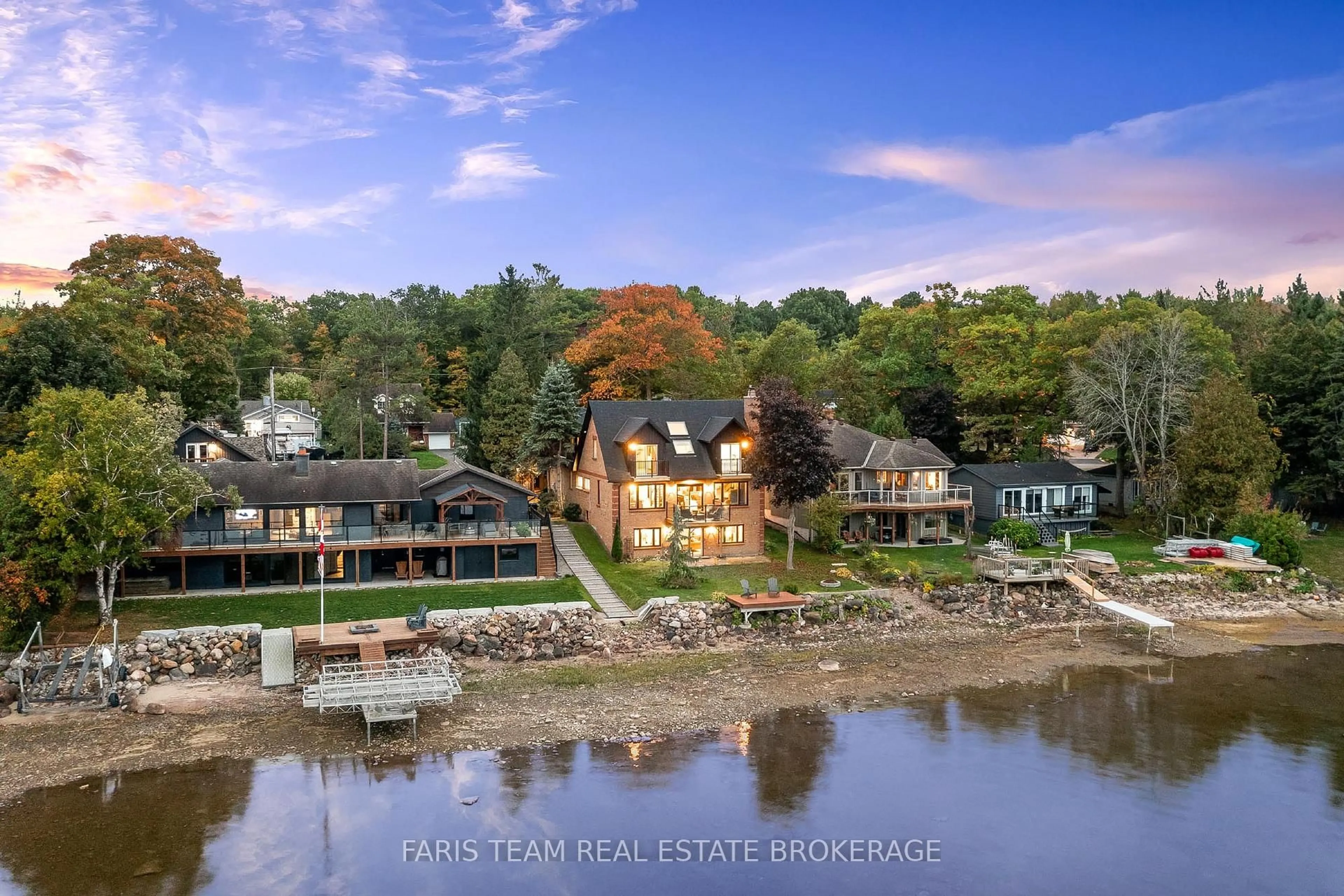 A pic from outside/outdoor area/front of a property/back of a property/a pic from drone, water/lake/river/ocean view for 238 Robins Point Rd, Tay Ontario L0K 2A0