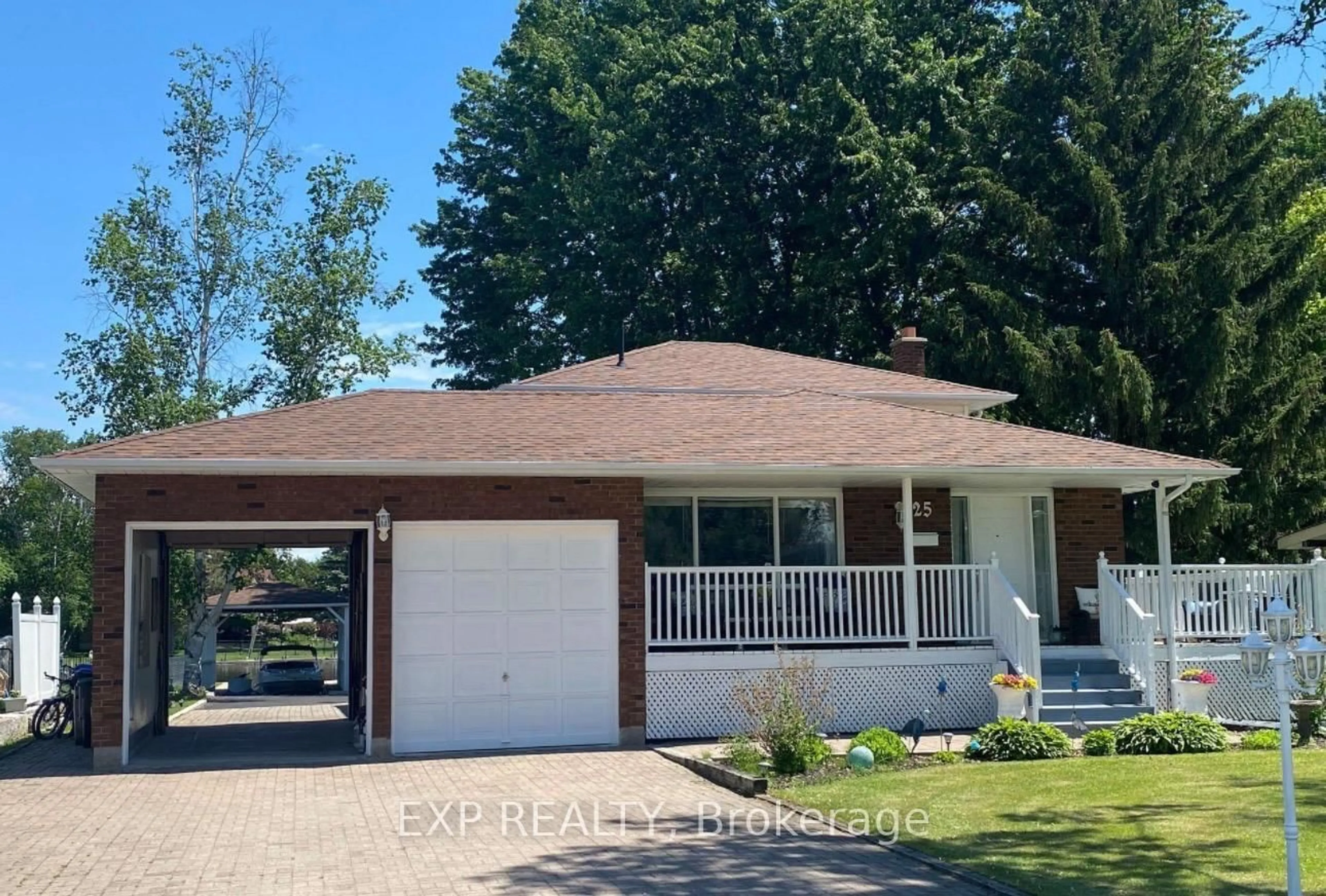 Home with vinyl exterior material, street for 25 Turtle Path, Ramara Ontario L0K 1B0