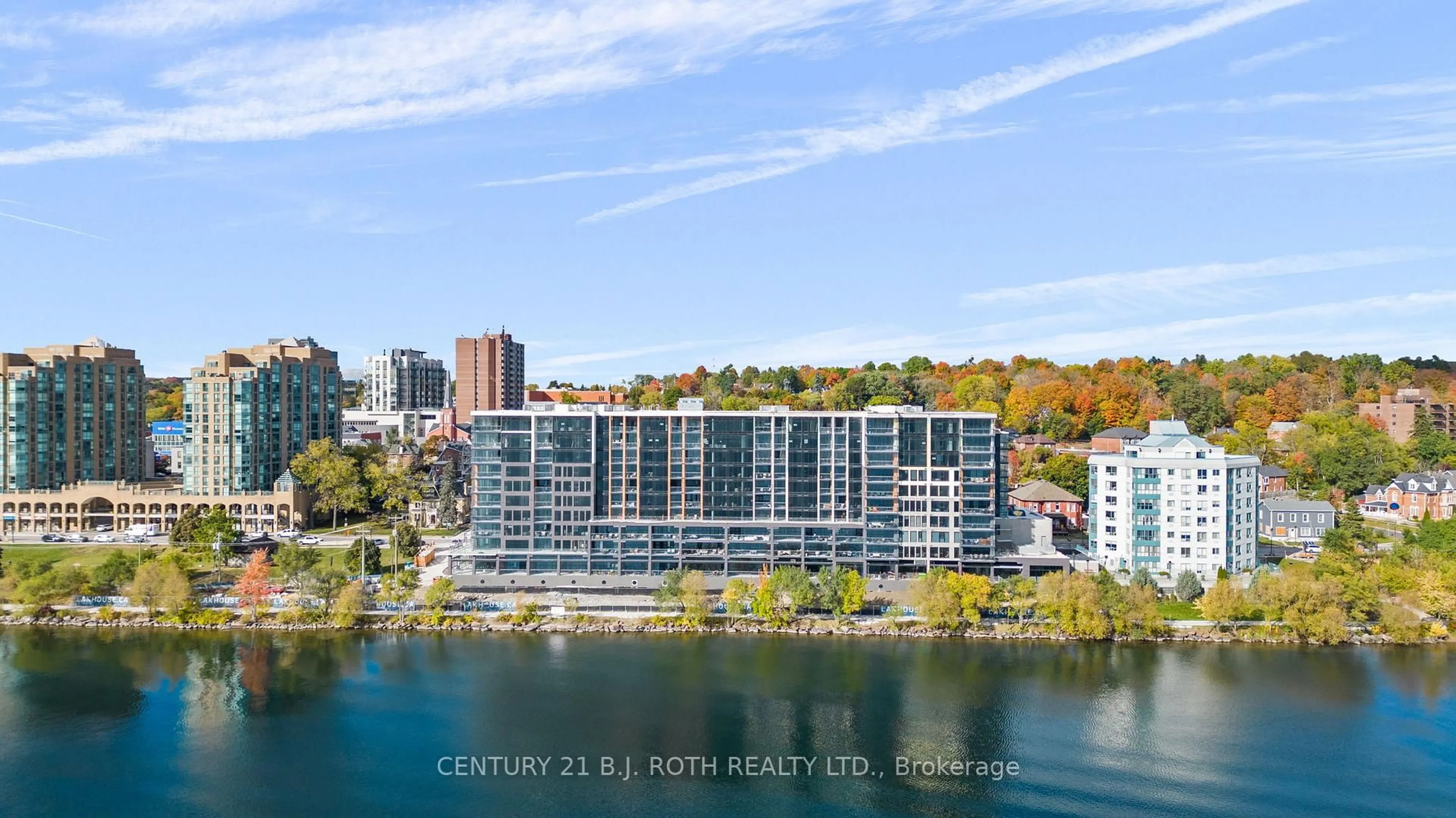A pic from outside/outdoor area/front of a property/back of a property/a pic from drone, water/lake/river/ocean view for 185 Dunlop St #715, Barrie Ontario L4M 1B2