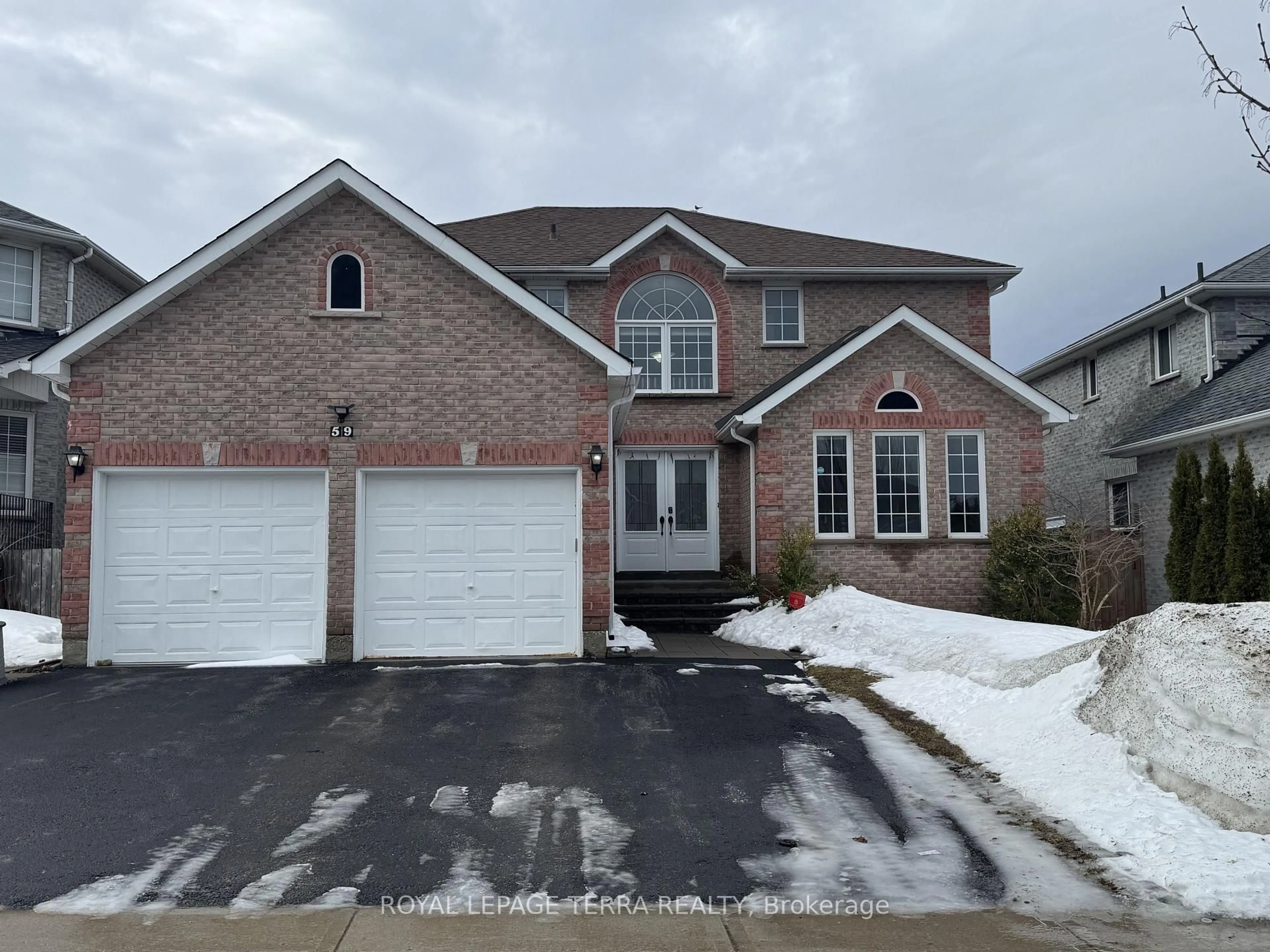 Home with brick exterior material, street for 59 Russell Hill Dr, Barrie Ontario L4N 0C1