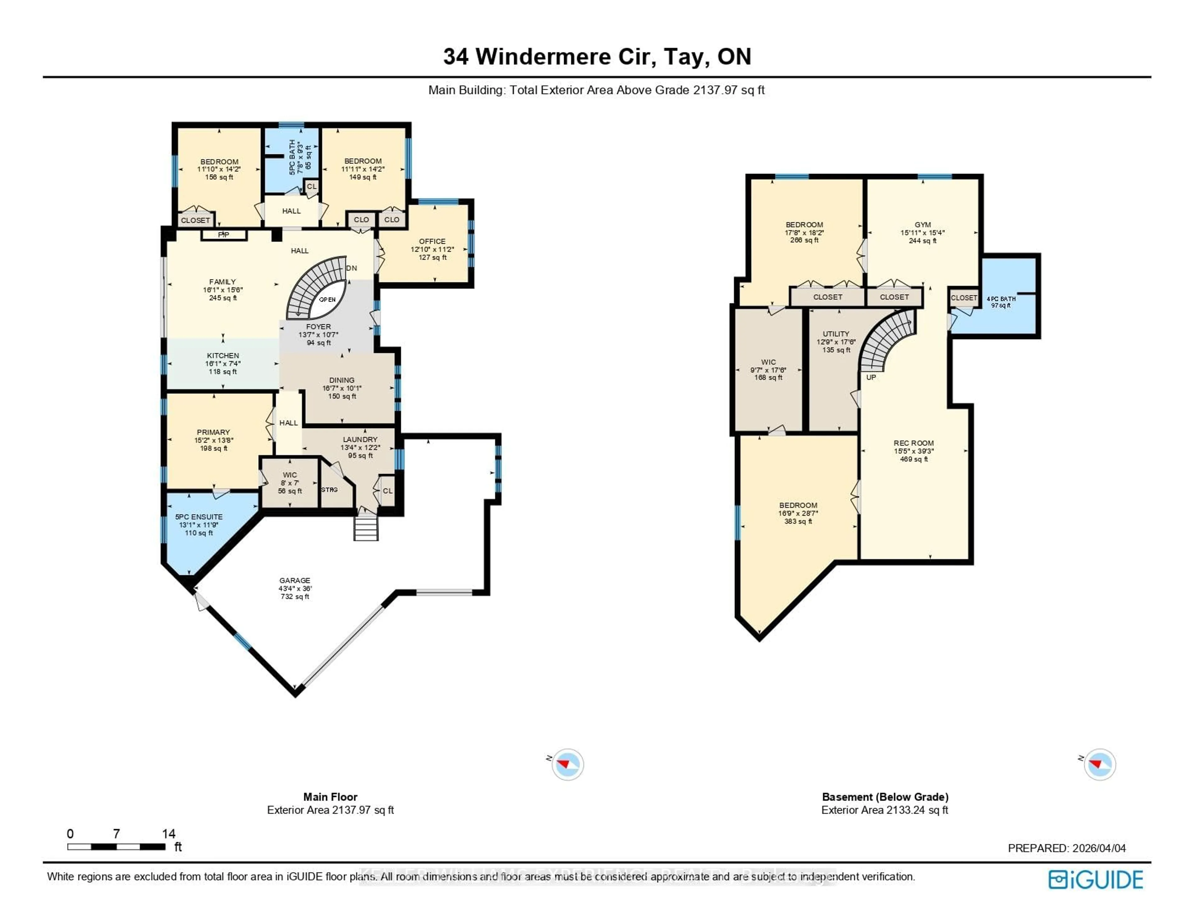 Floor plan for 34 Windermere Circ, Tay Ontario L4R 0C3