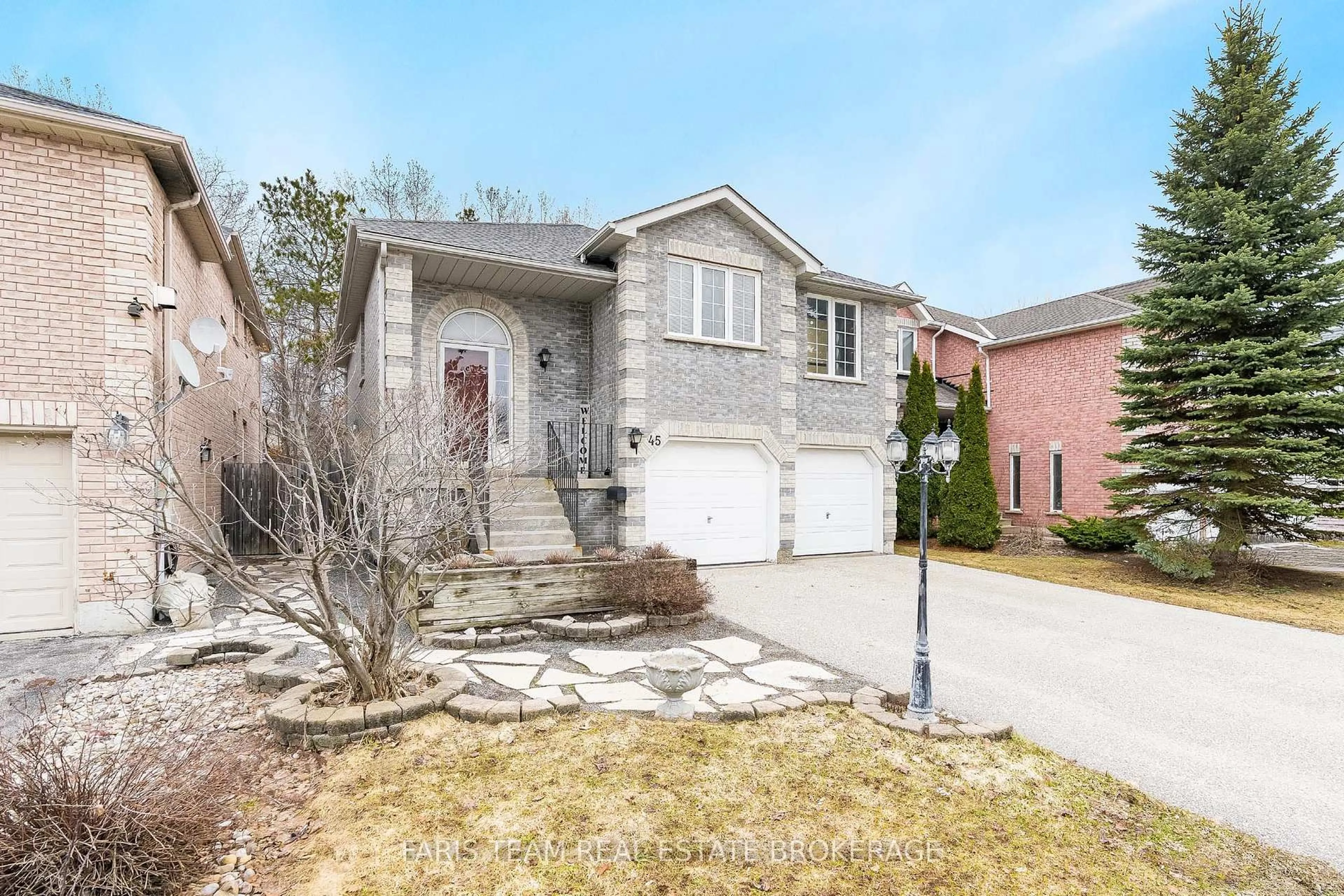 Home with brick exterior material, street for 45 Hawkins Dr, Barrie Ontario L4N 0A7