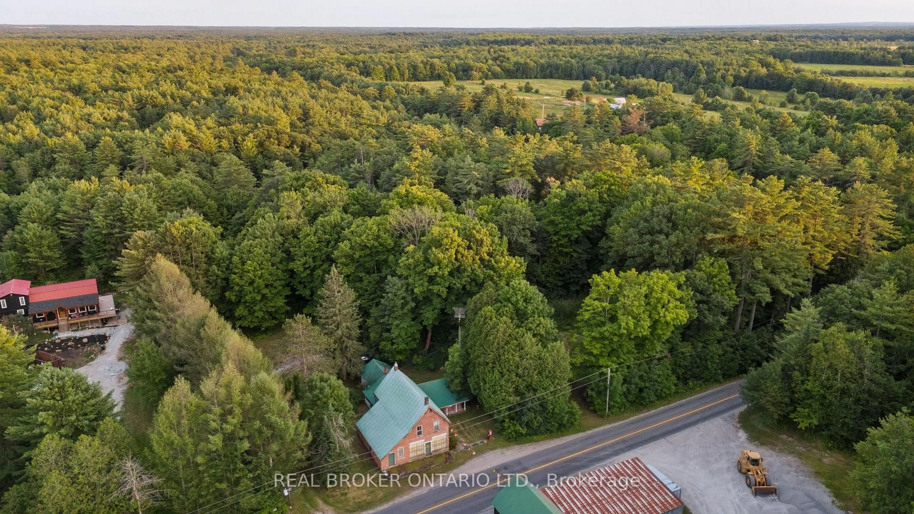 A pic from outside/outdoor area/front of a property/back of a property/a pic from drone, forest/trees view for 1401 Coopers Falls Rd, Ramara Ontario L0K 2B0
