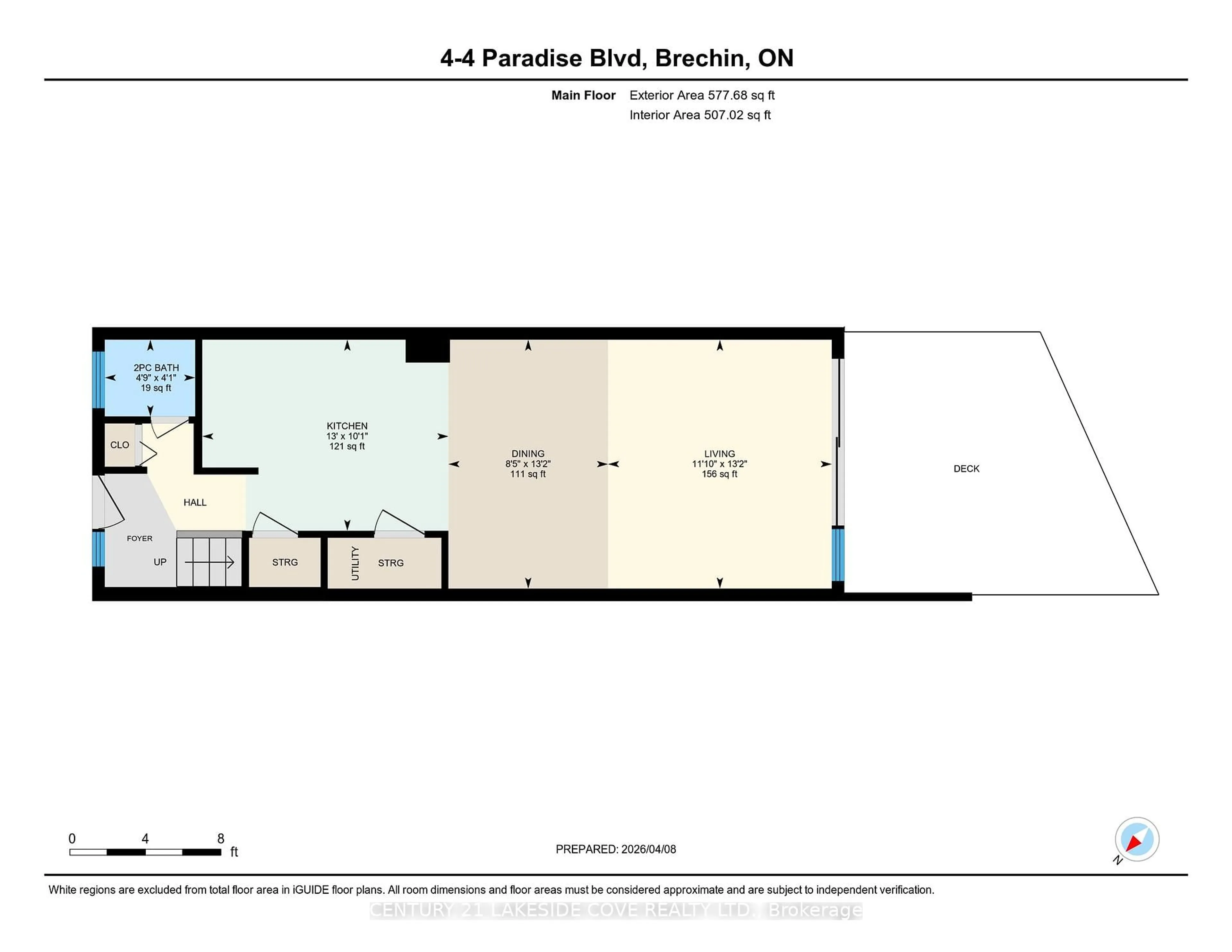 Floor plan for 4 Paradise Blvd #Unit 4, Ramara Ontario L0K 1B0