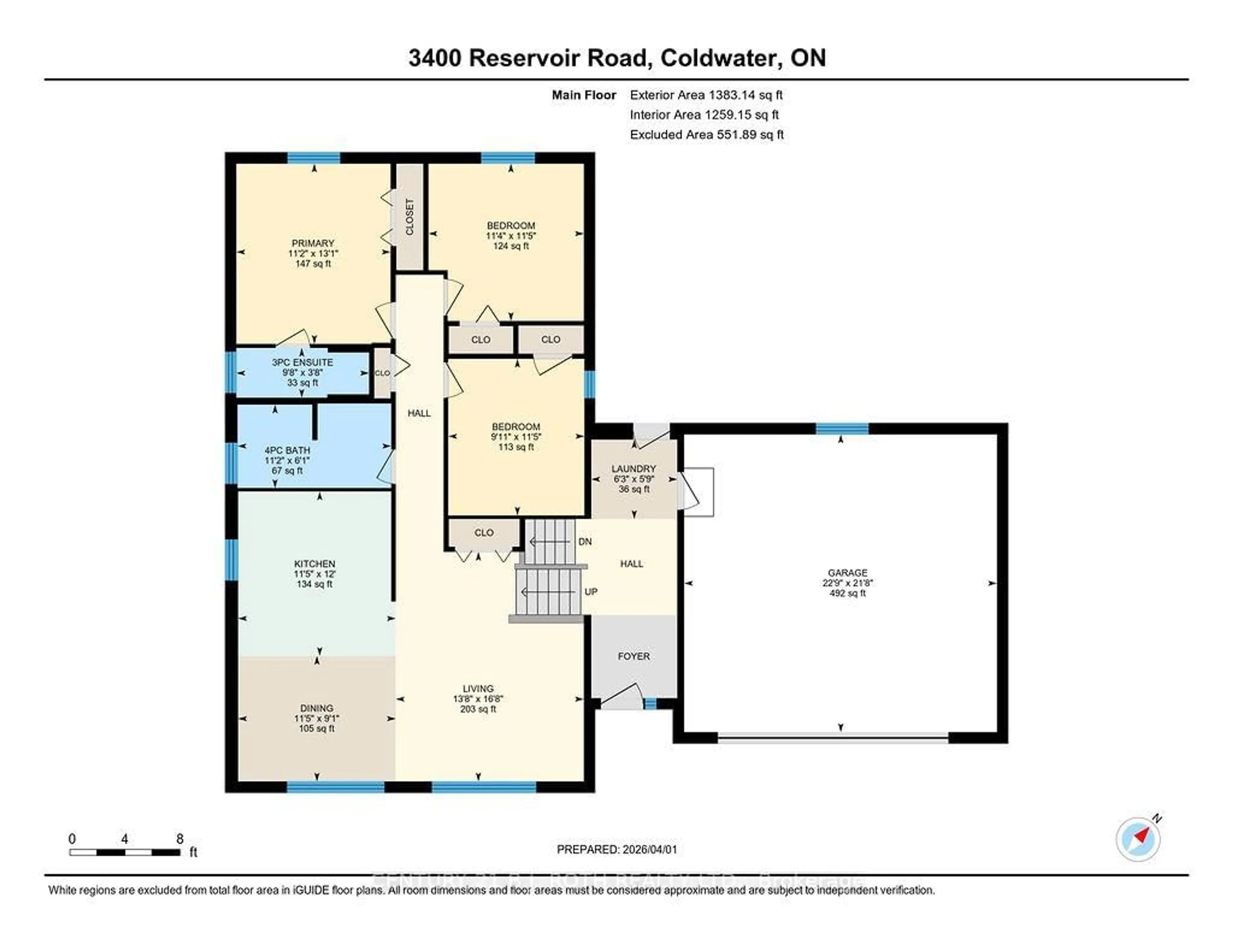 Floor plan for 3400 Reservoir Rd, Severn Ontario L0K 1E0