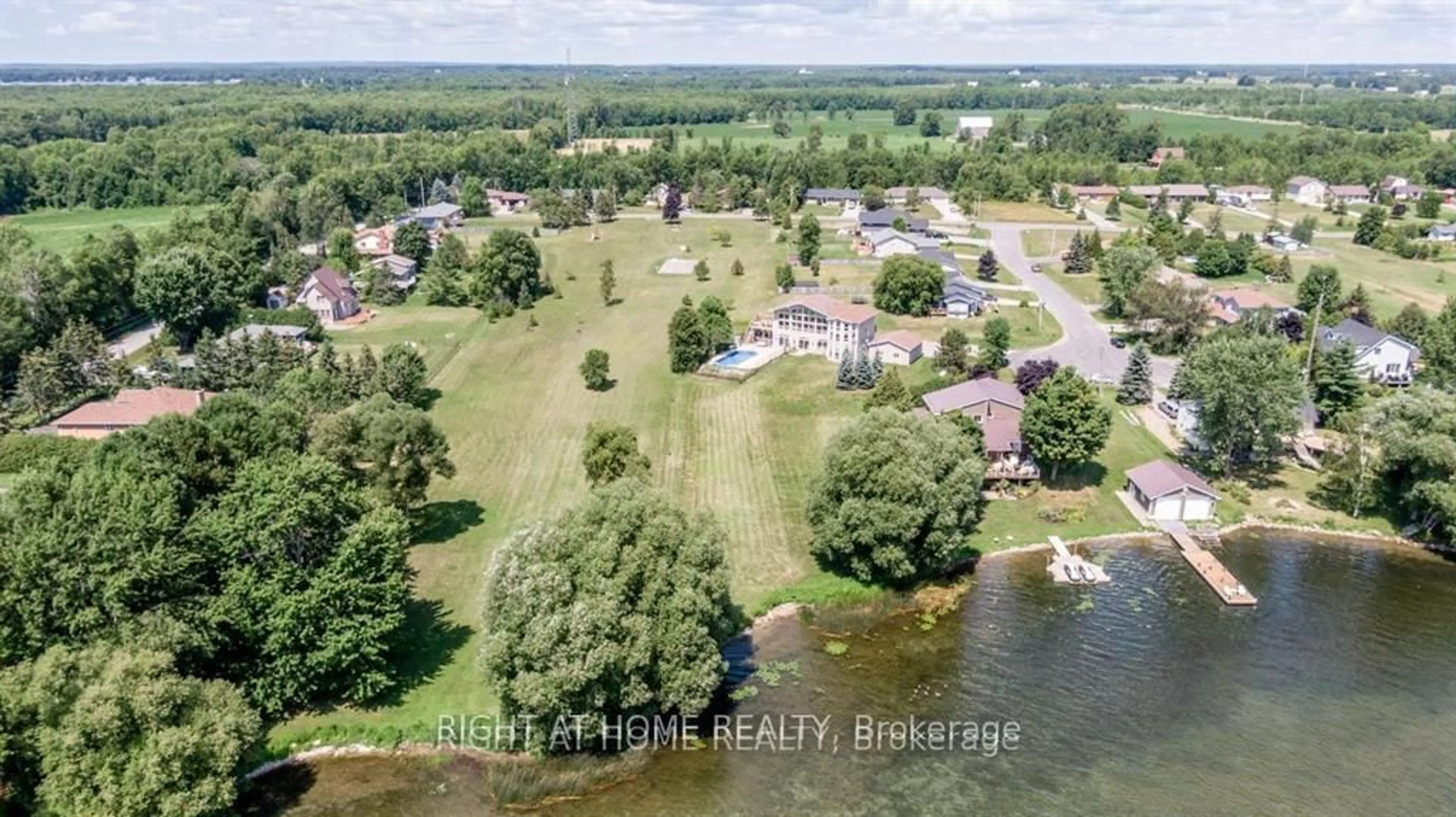 A pic from outside/outdoor area/front of a property/back of a property/a pic from drone, water/lake/river/ocean view for 3788 Tuppy Dr, Ramara Ontario L3V 0L1