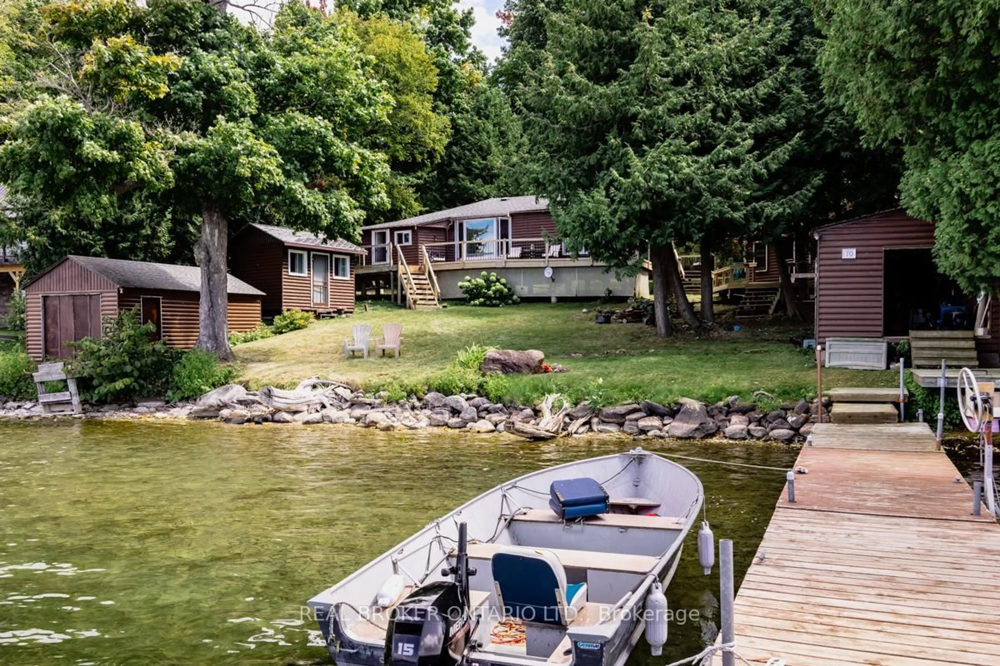 A pic from outside/outdoor area/front of a property/back of a property/a pic from drone, water/lake/river/ocean view for 70 Ivy Lane, Orillia Ontario L3V 6H1