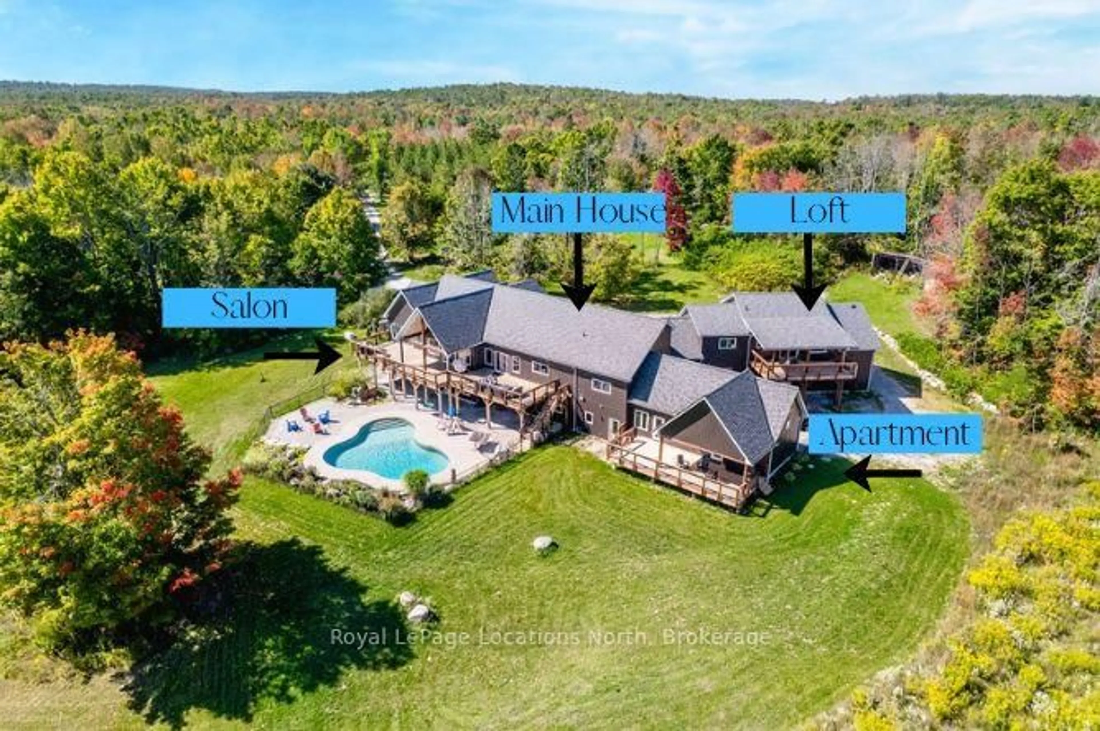 A pic from outside/outdoor area/front of a property/back of a property/a pic from drone, water/lake/river/ocean view for 5385 8 Line, Oro-Medonte Ontario L0K 1N0