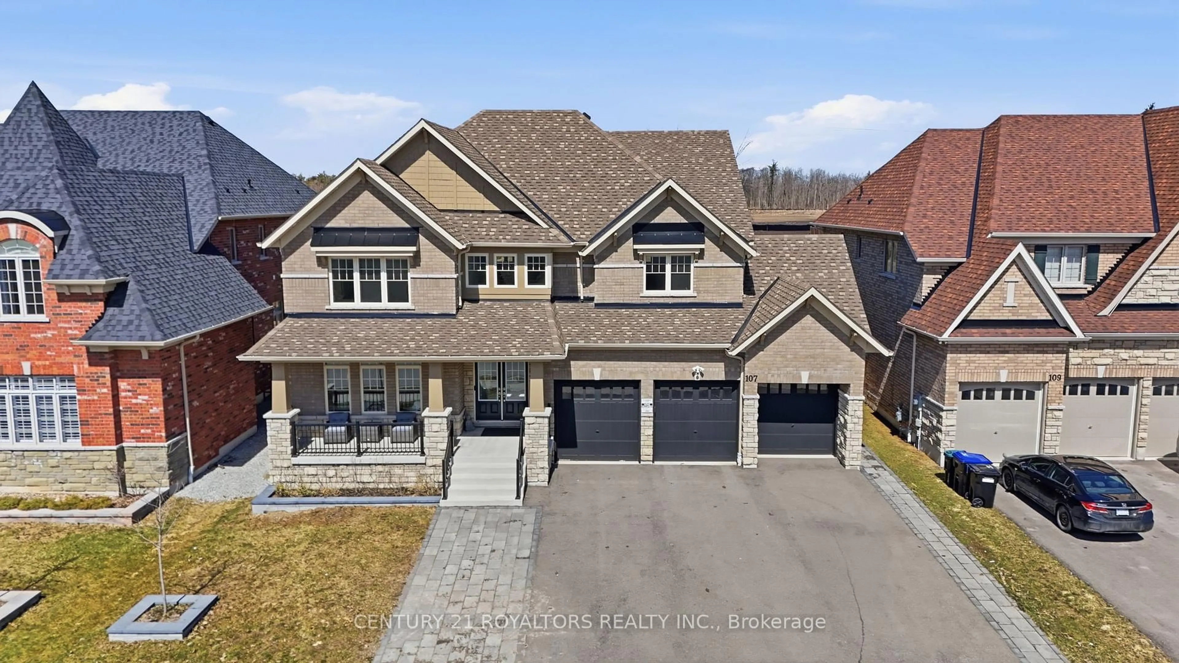 A pic from outside/outdoor area/front of a property/back of a property/a pic from drone, street for 107 Rugman Cres, Springwater Ontario L9X 2A5