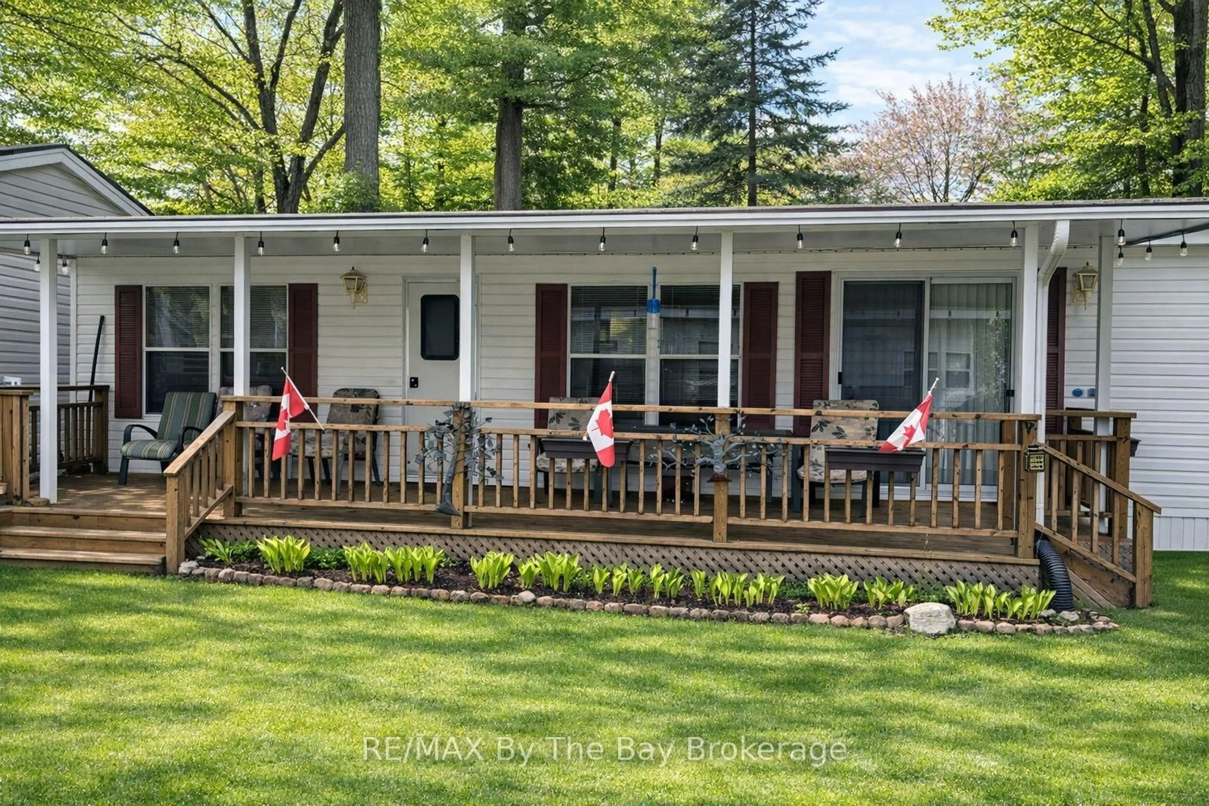 Patio, water/lake/river/ocean view for 85 Theme Park Dr #153, Wasaga Beach Ontario L9Z 1X7