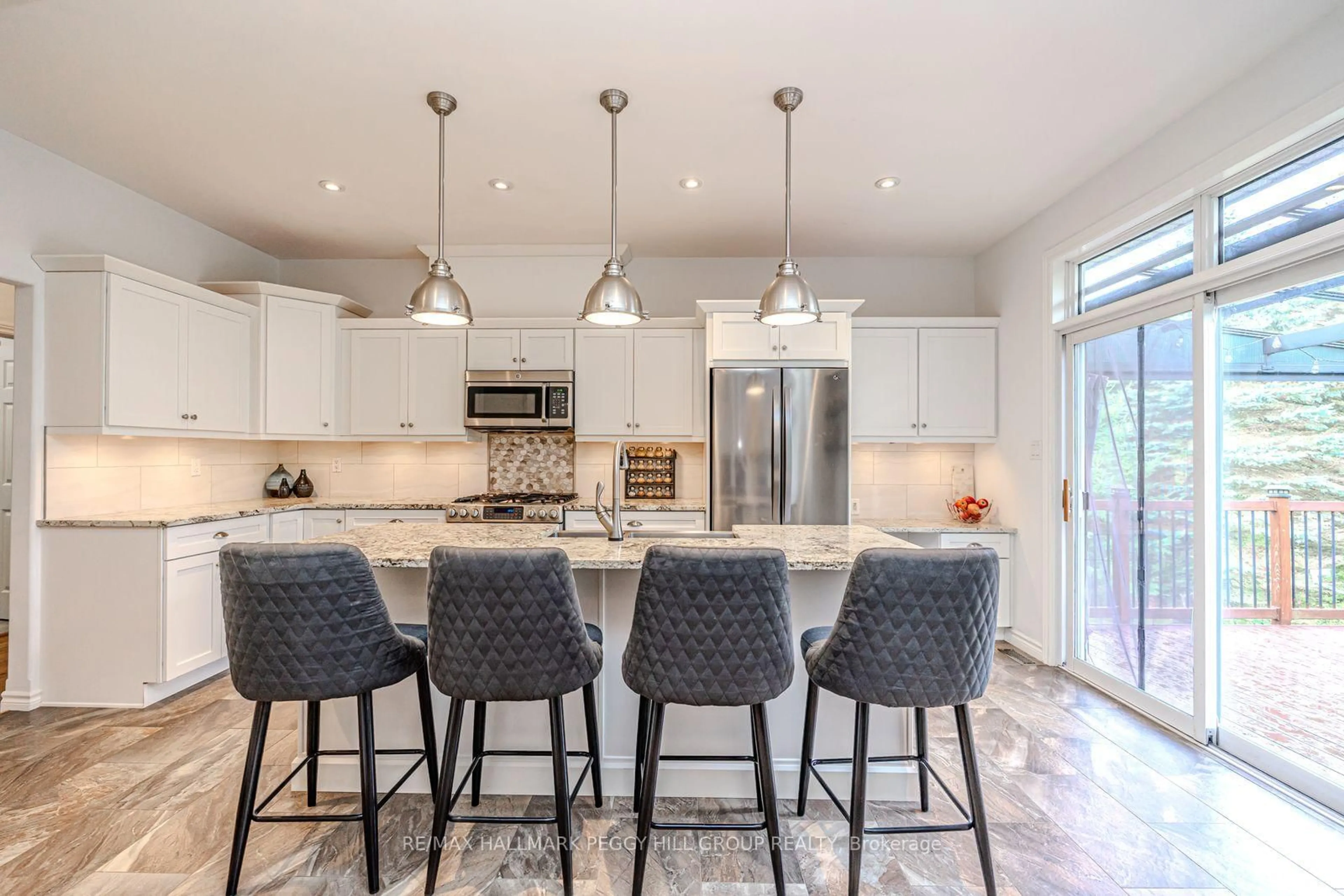 Contemporary kitchen, ceramic/tile floor for 102 Highland Dr, Oro-Medonte Ontario L0L 2L0
