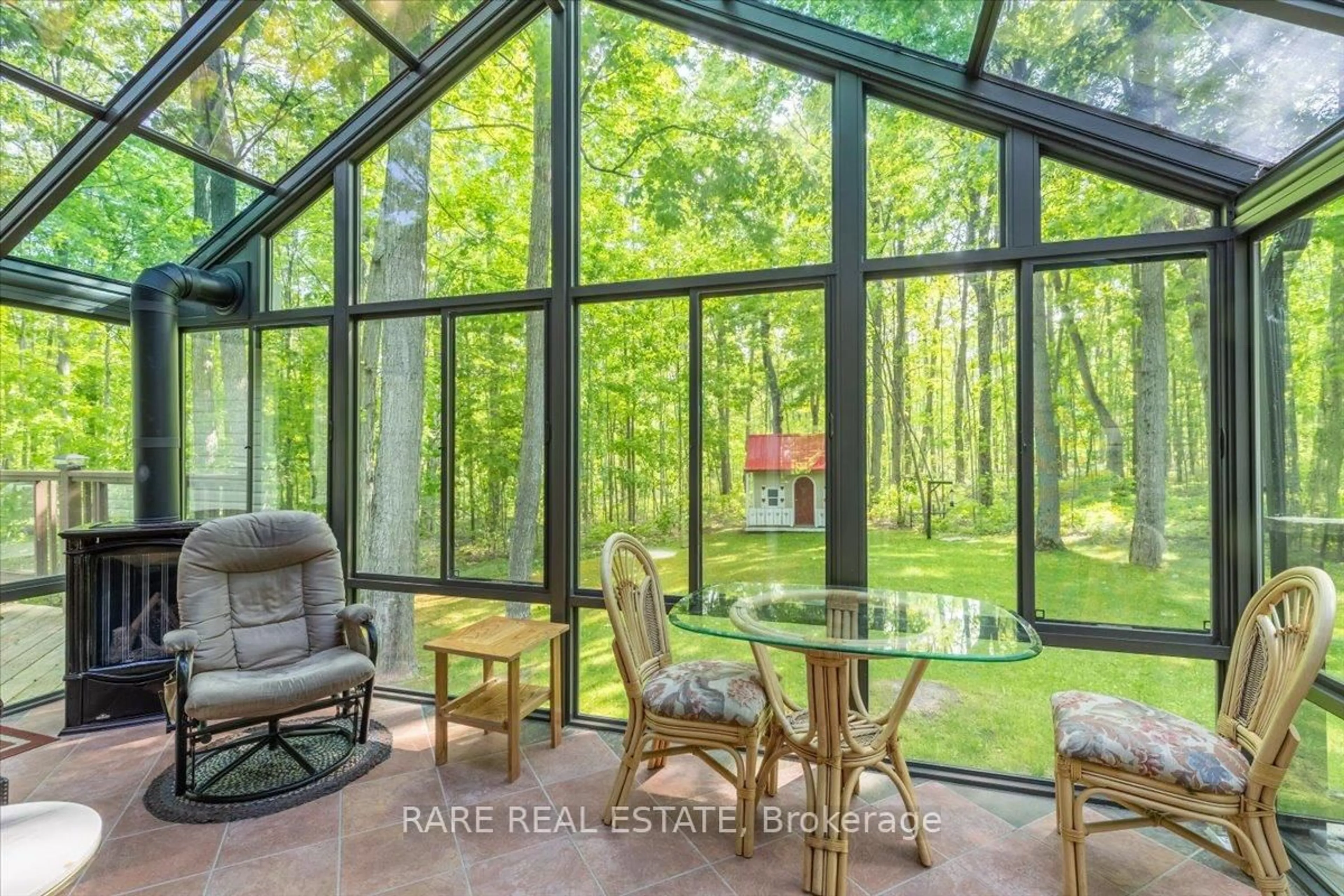 Patio, forest/trees view for 37 Boyd Cres, Oro-Medonte Ontario L0K 1N0