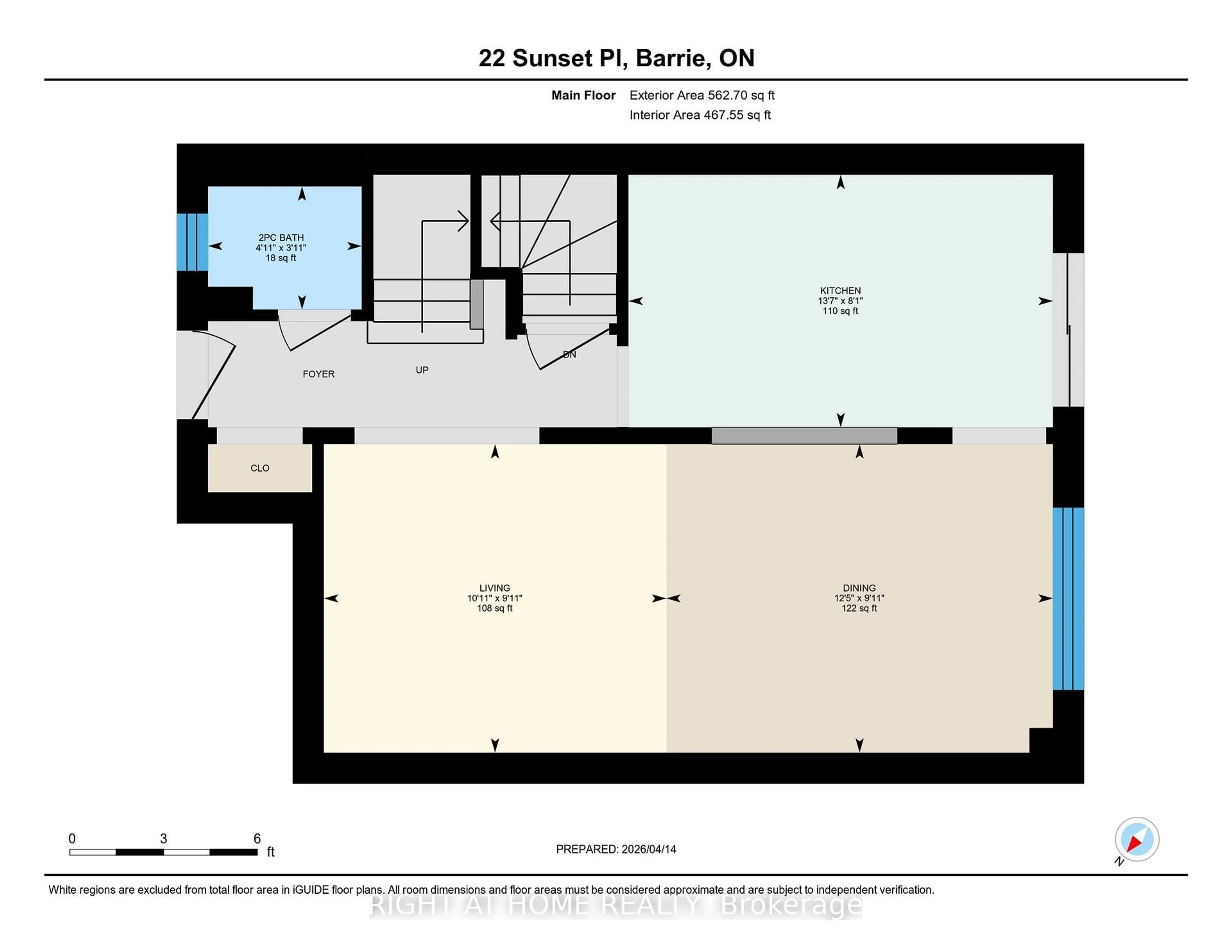 Floor plan for 22 Sunset Pl, Barrie Ontario L4N 0T7