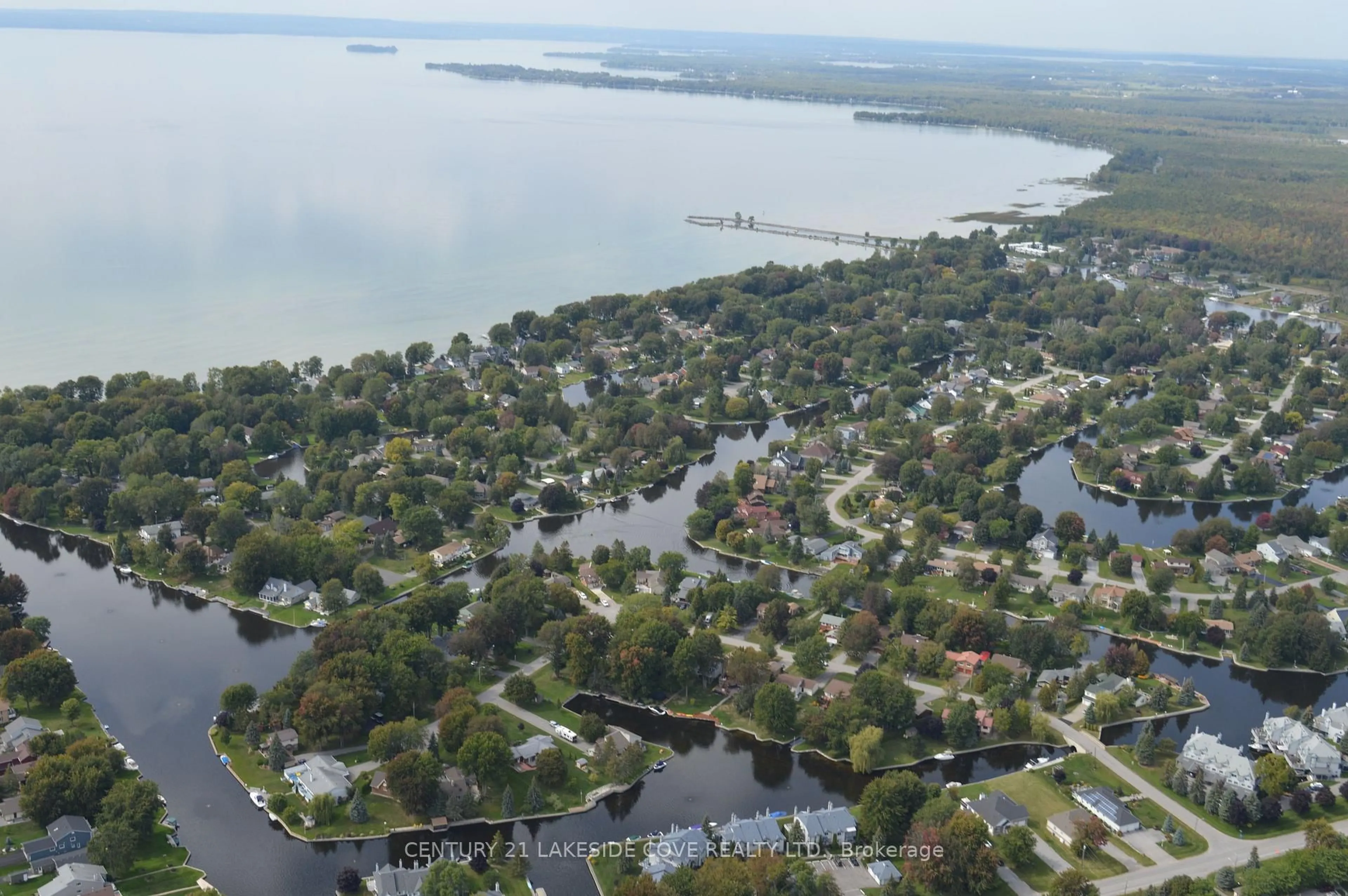 A pic from outside/outdoor area/front of a property/back of a property/a pic from drone, water/lake/river/ocean view for 28 South Island Tr, Ramara Ontario L0K 1B0
