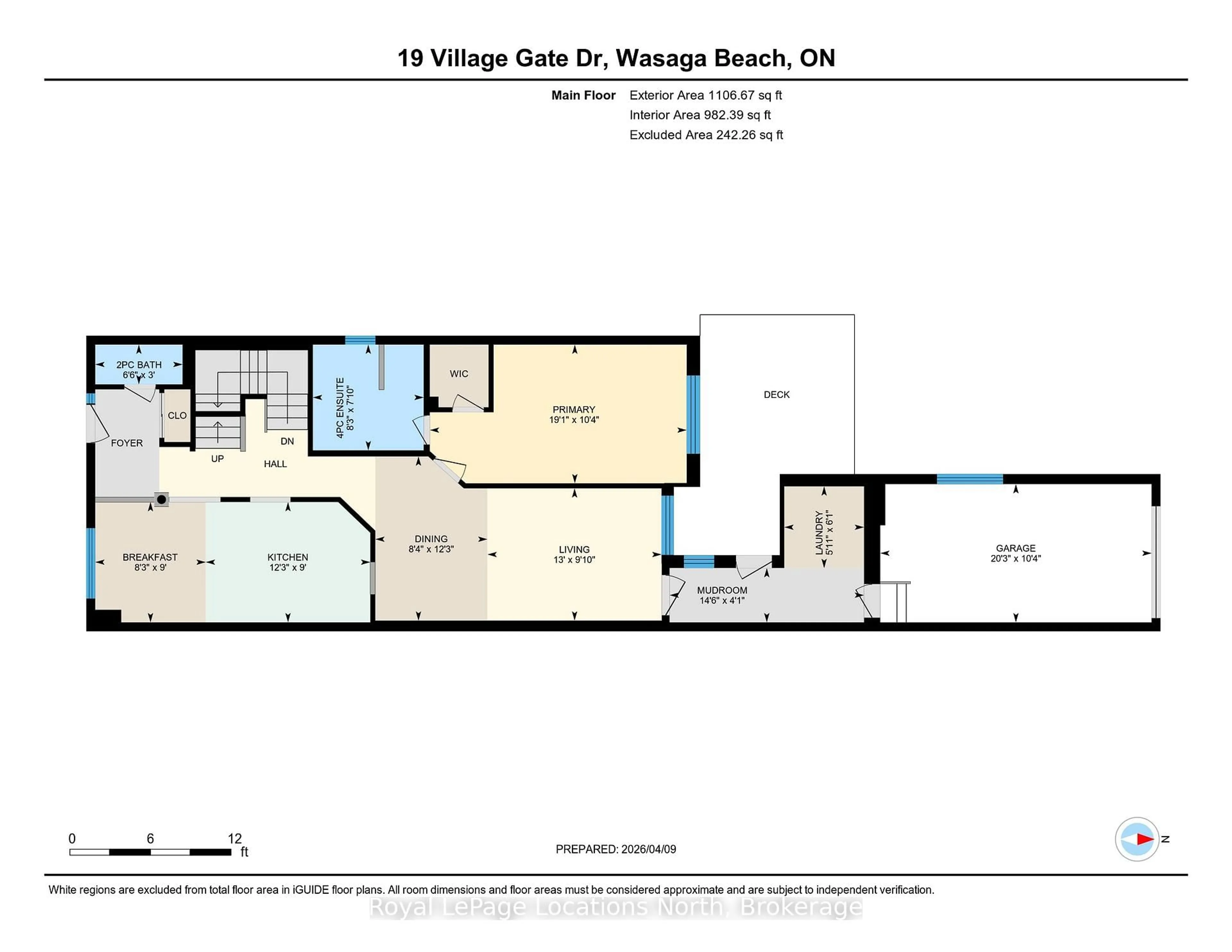 Floor plan for 19 Village Gate, Wasaga Beach Ontario L9Z 0G3
