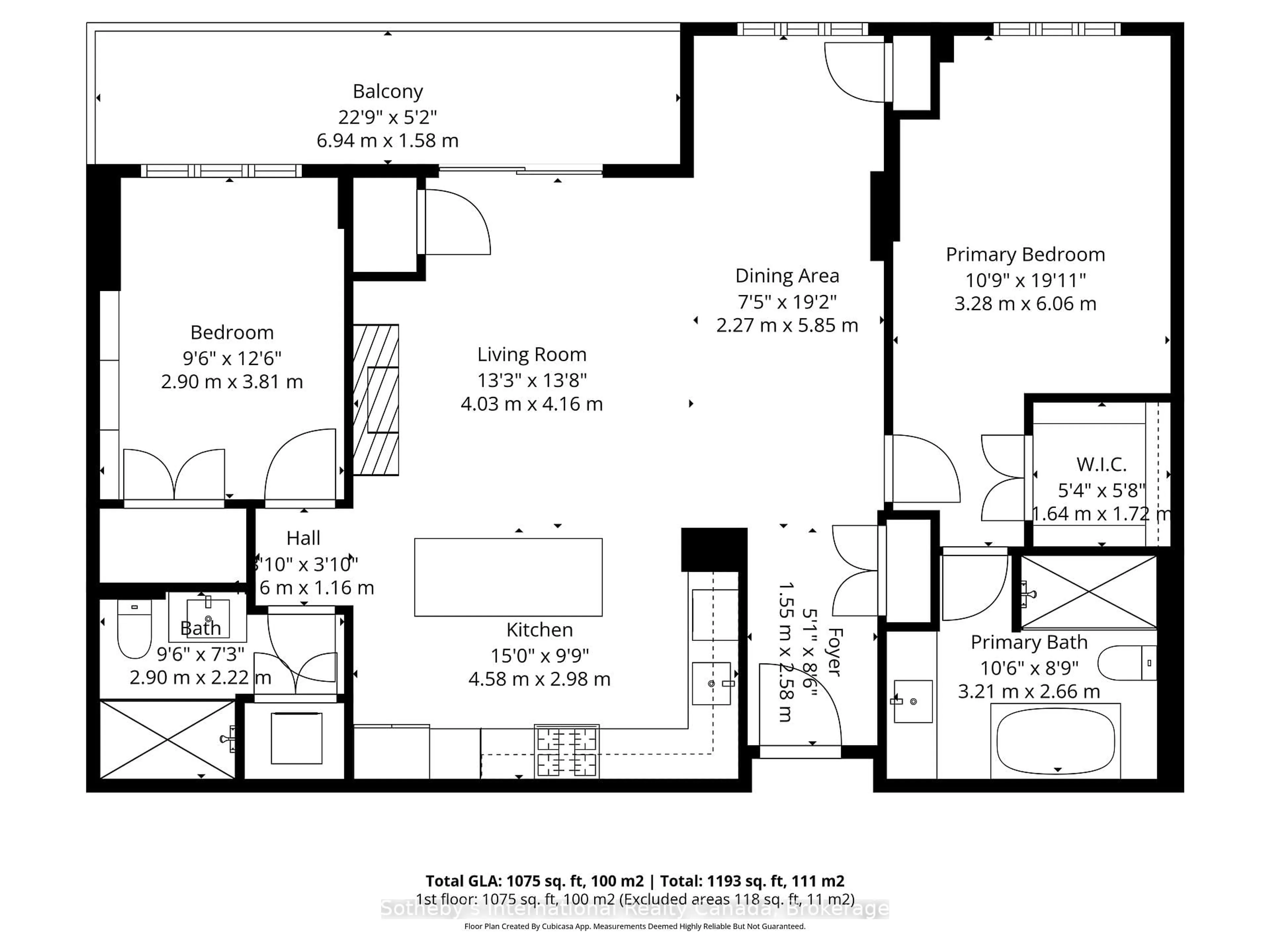 Floor plan for 1 Hume St #PH#610, Collingwood Ontario L9Y 0X3