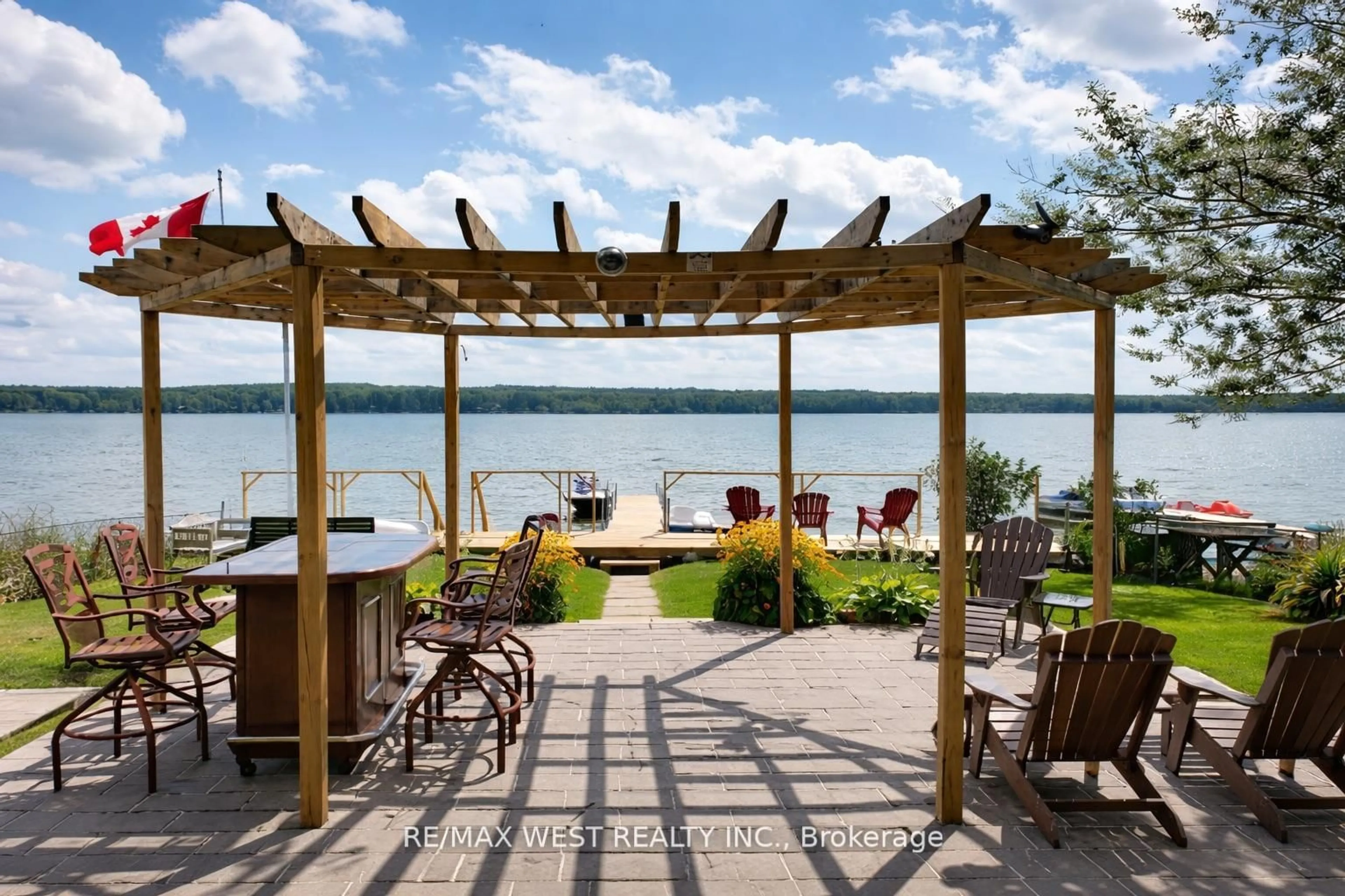 Patio, water/lake/river/ocean view for 2231 North Orr Lake Rd, Springwater Ontario L0L 1P0