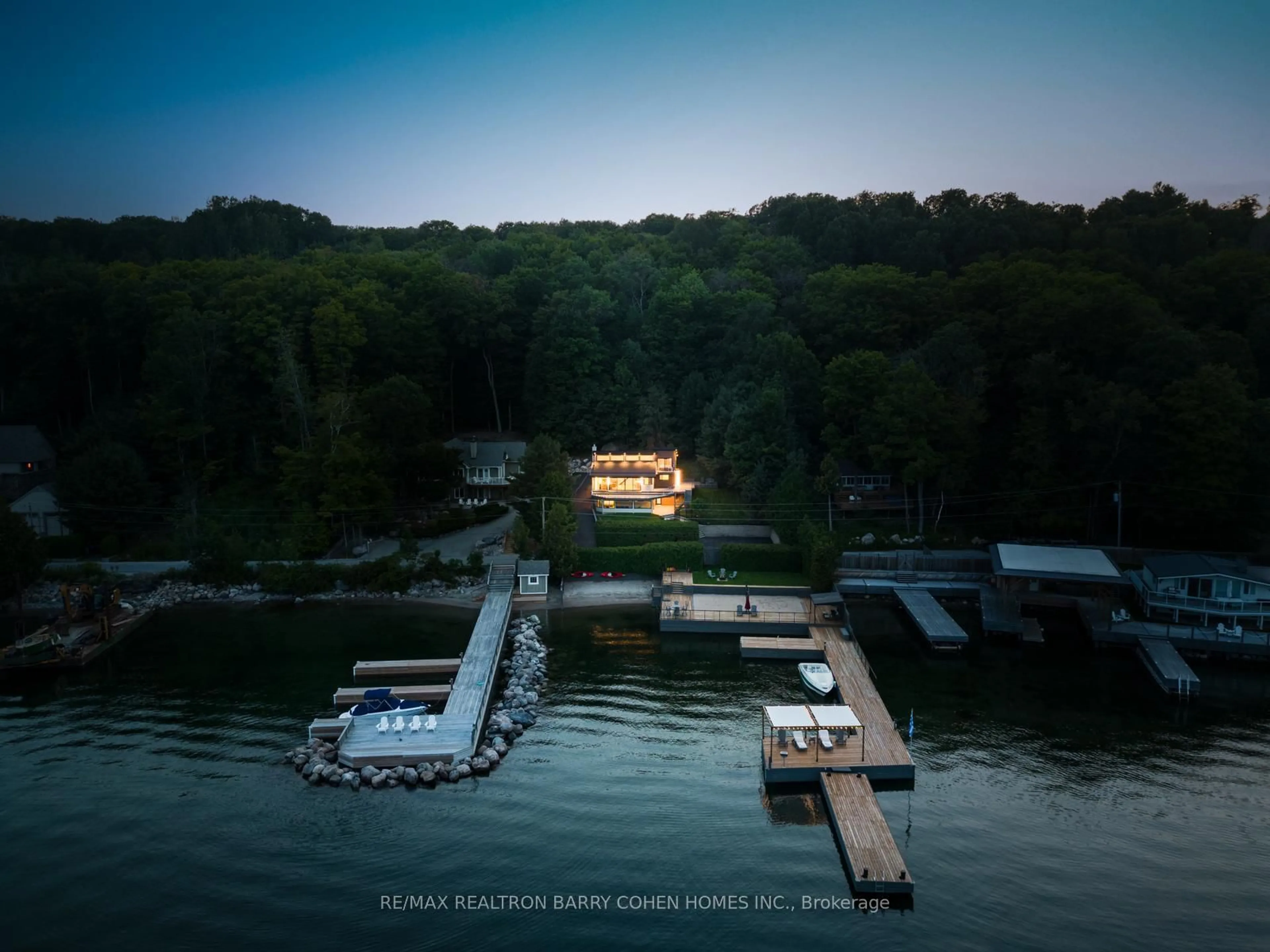 A pic from outside/outdoor area/front of a property/back of a property/a pic from drone, water/lake/river/ocean view for 237 West Shore Dr, Tiny Ontario L9M 0M7