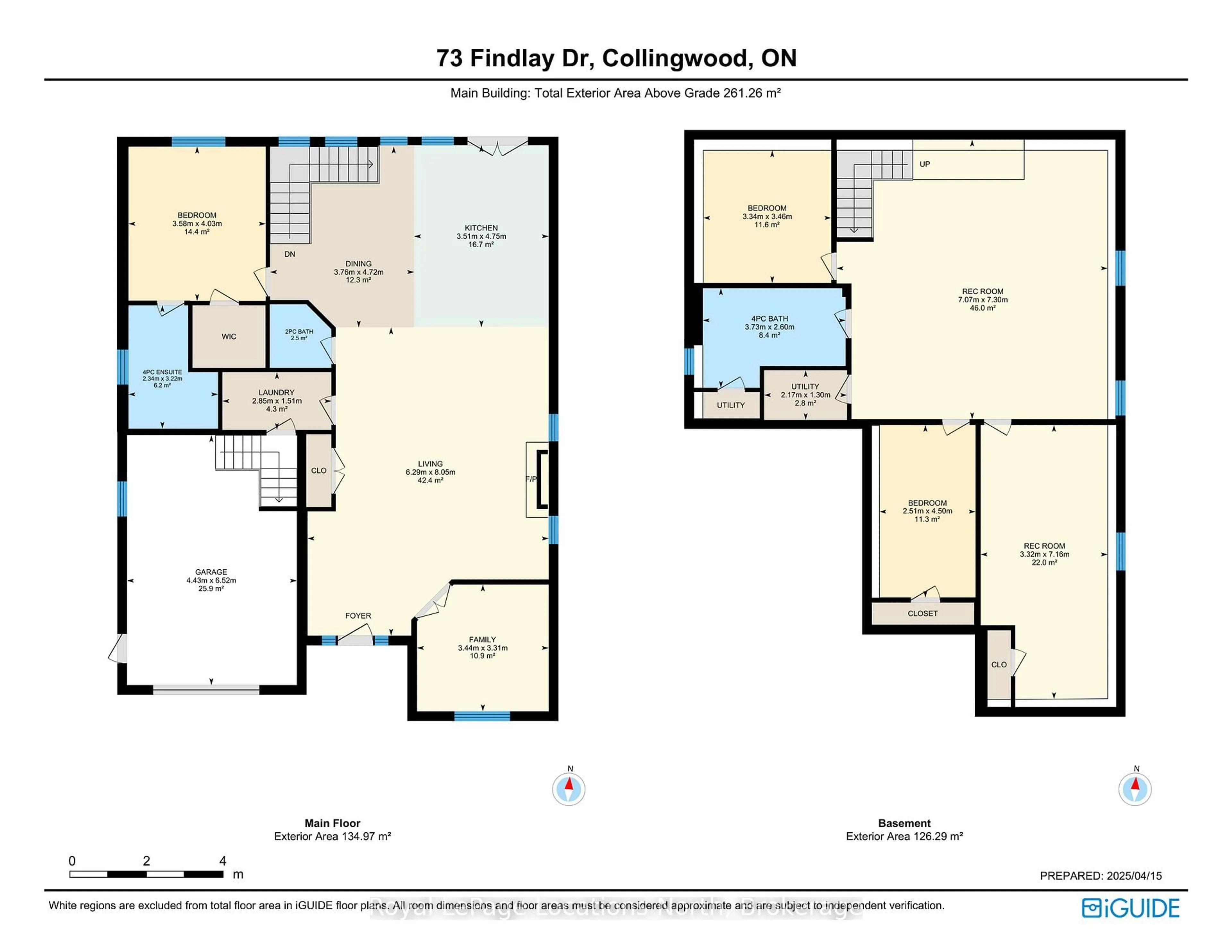 Floor plan for 73 Findlay Dr, Collingwood Ontario L9Y 0G6