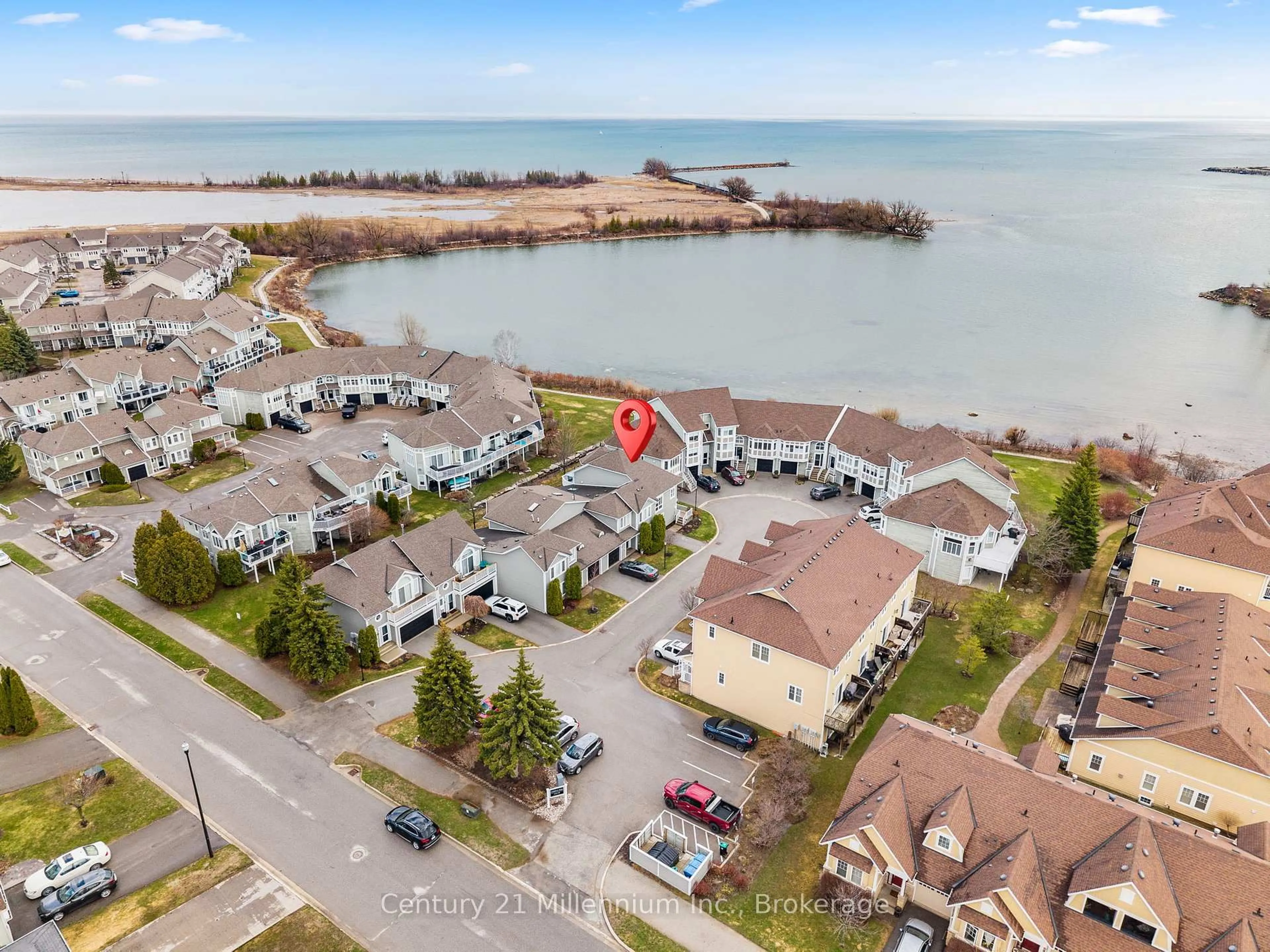 A pic from outside/outdoor area/front of a property/back of a property/a pic from drone, water/lake/river/ocean view for 16 Cranberry Quay #11, Collingwood Ontario L9Y 5C2