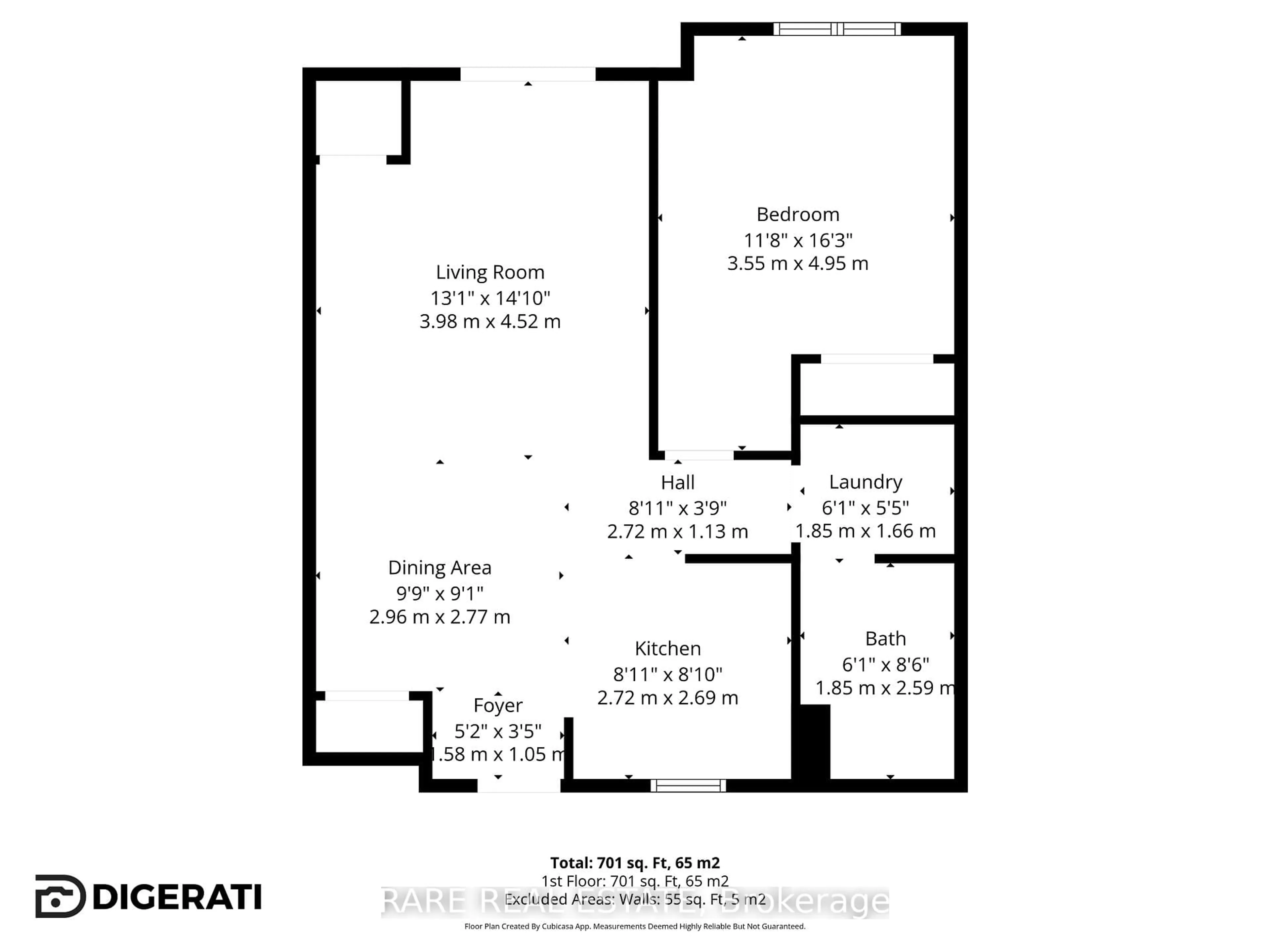 Floor plan for 41 Ferndale Dr #309, Barrie Ontario L4N 5T6
