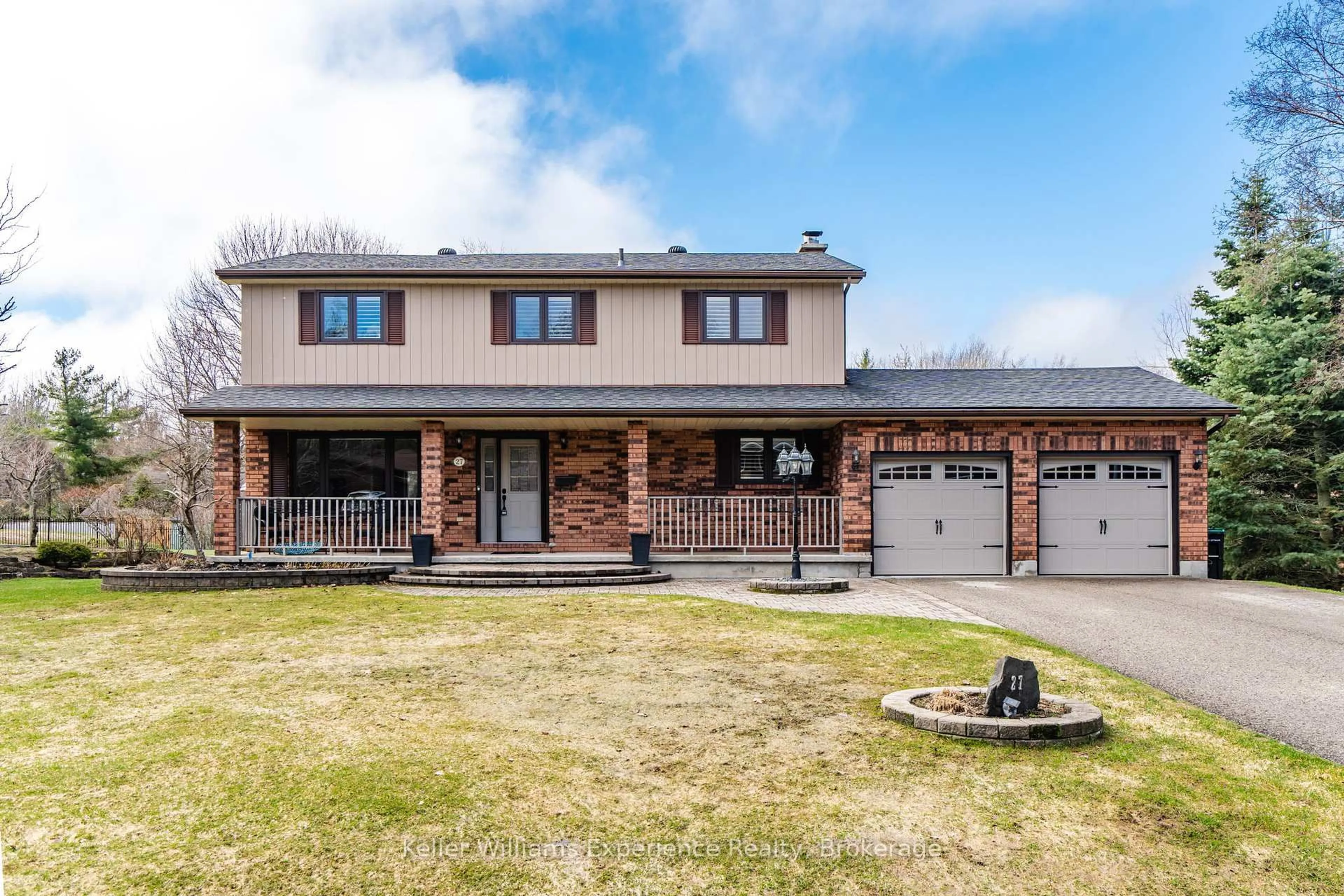 Home with brick exterior material, street for 27 Rosewood Ave, Springwater Ontario L0L 1X0