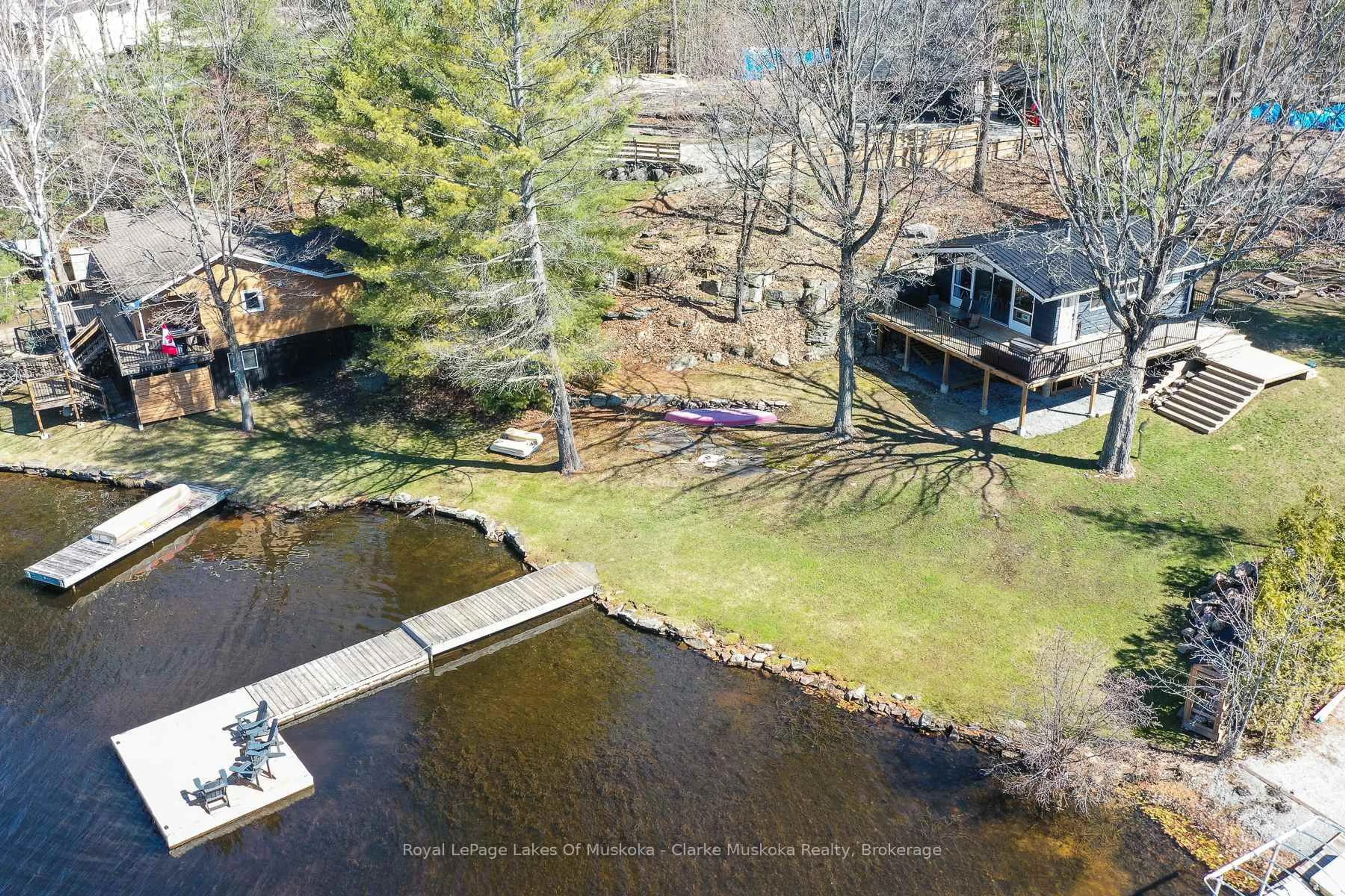 A pic from outside/outdoor area/front of a property/back of a property/a pic from drone, water/lake/river/ocean view for 3258 Loon Lane, Severn Ontario L0K 1S0