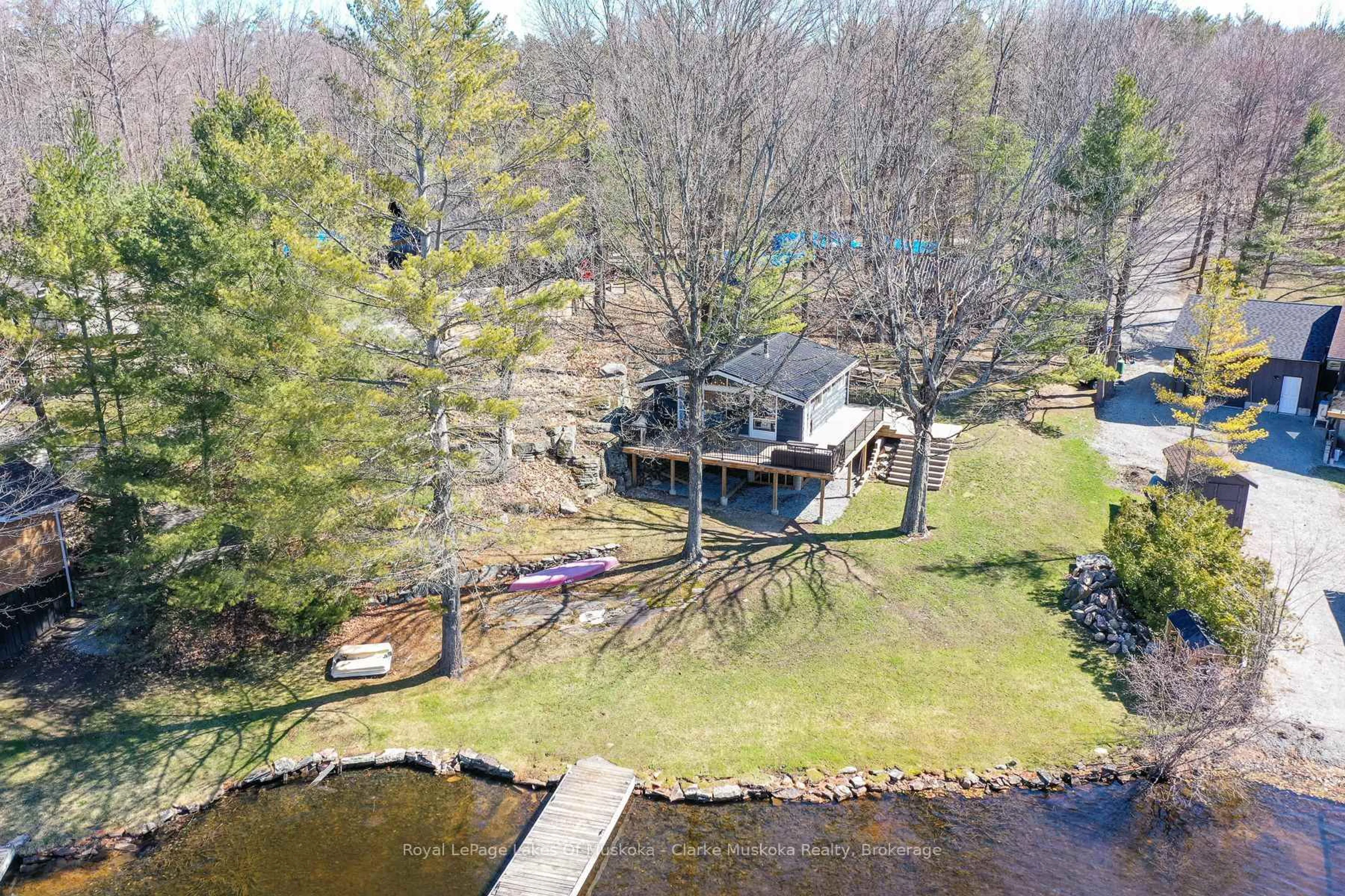 A pic from outside/outdoor area/front of a property/back of a property/a pic from drone, water/lake/river/ocean view for 3258 Loon Lane, Severn Ontario L0K 1S0