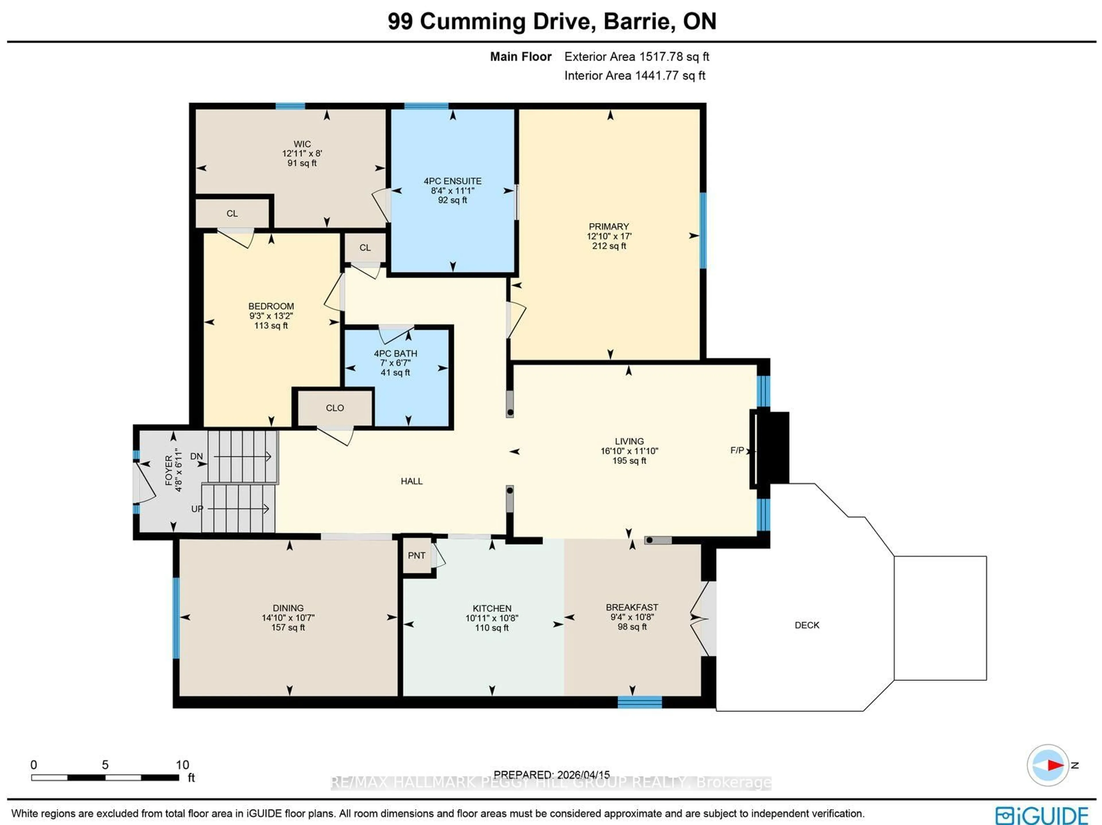Floor plan for 99 Cumming Dr, Barrie Ontario L4N 0C6