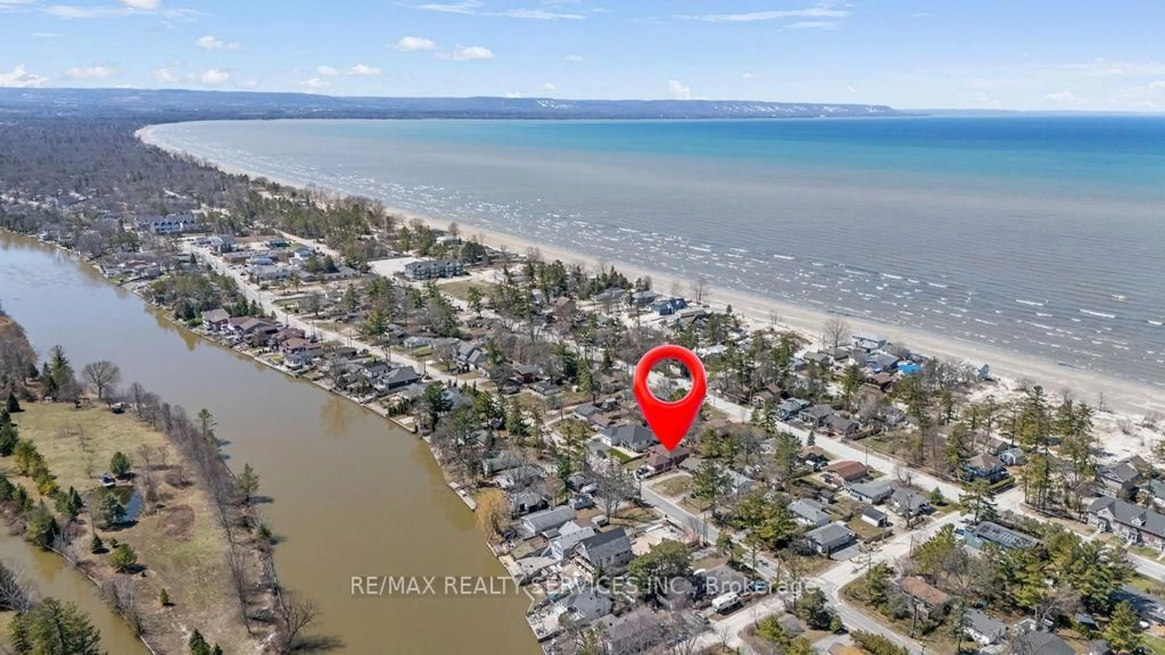 A pic from outside/outdoor area/front of a property/back of a property/a pic from drone, water/lake/river/ocean view for 254 Old Mosley St, Wasaga Beach Ontario L9Z 2H8