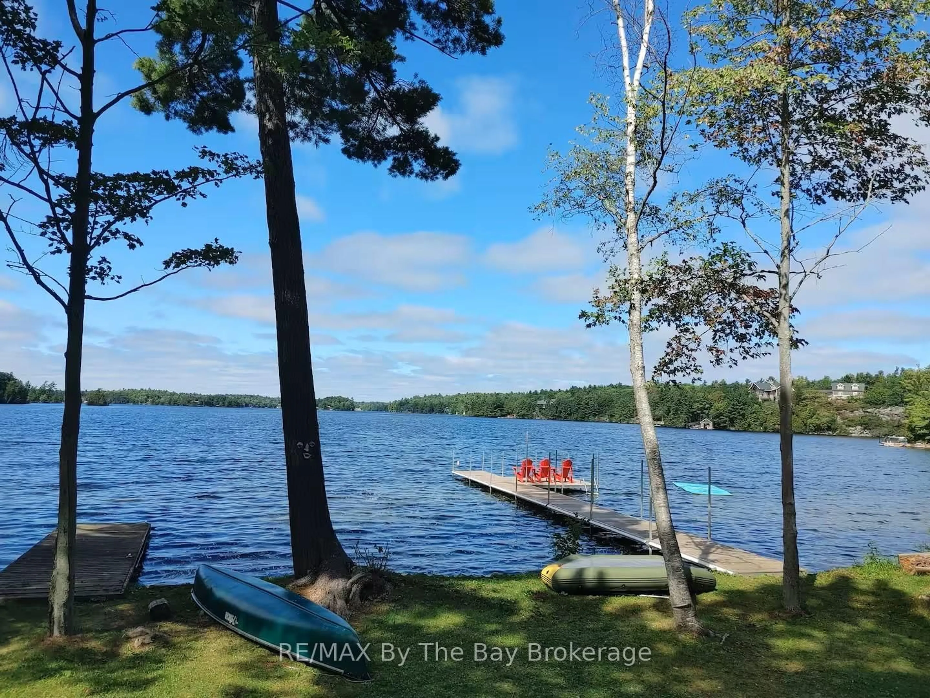 A pic from outside/outdoor area/front of a property/back of a property/a pic from drone, water/lake/river/ocean view for 1730 Pappy Gill Lane, Severn Ontario L0K 1E0