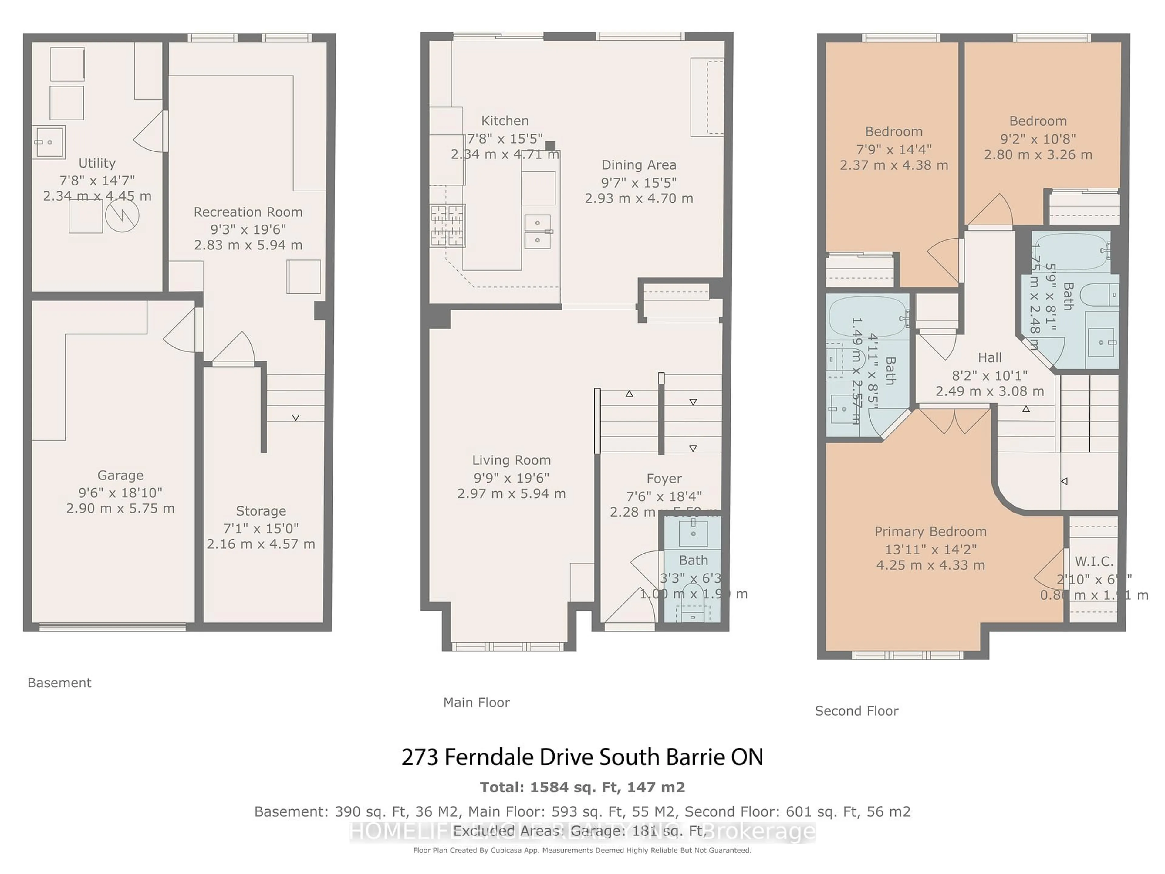 Floor plan for 273 Ferndale Dr, Barrie Ontario L4N 8K1