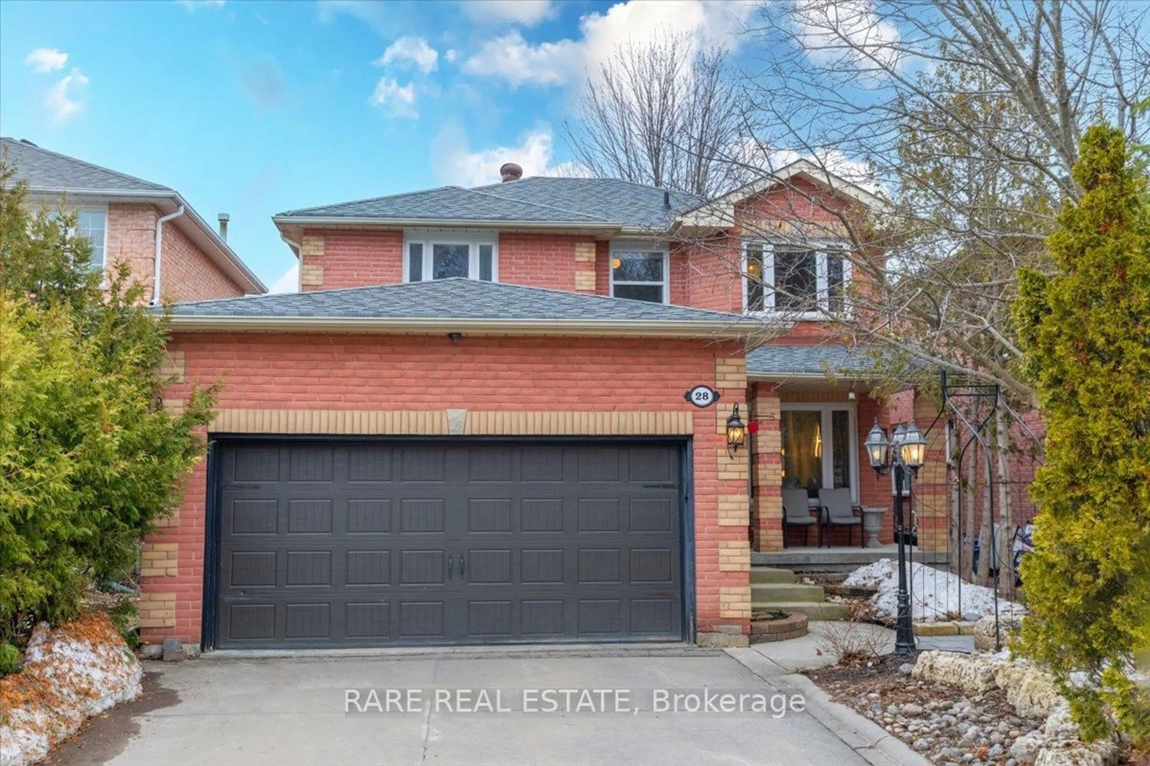 Home with brick exterior material, street for 28 Hawkins Dr, Barrie Ontario L4N 0A6