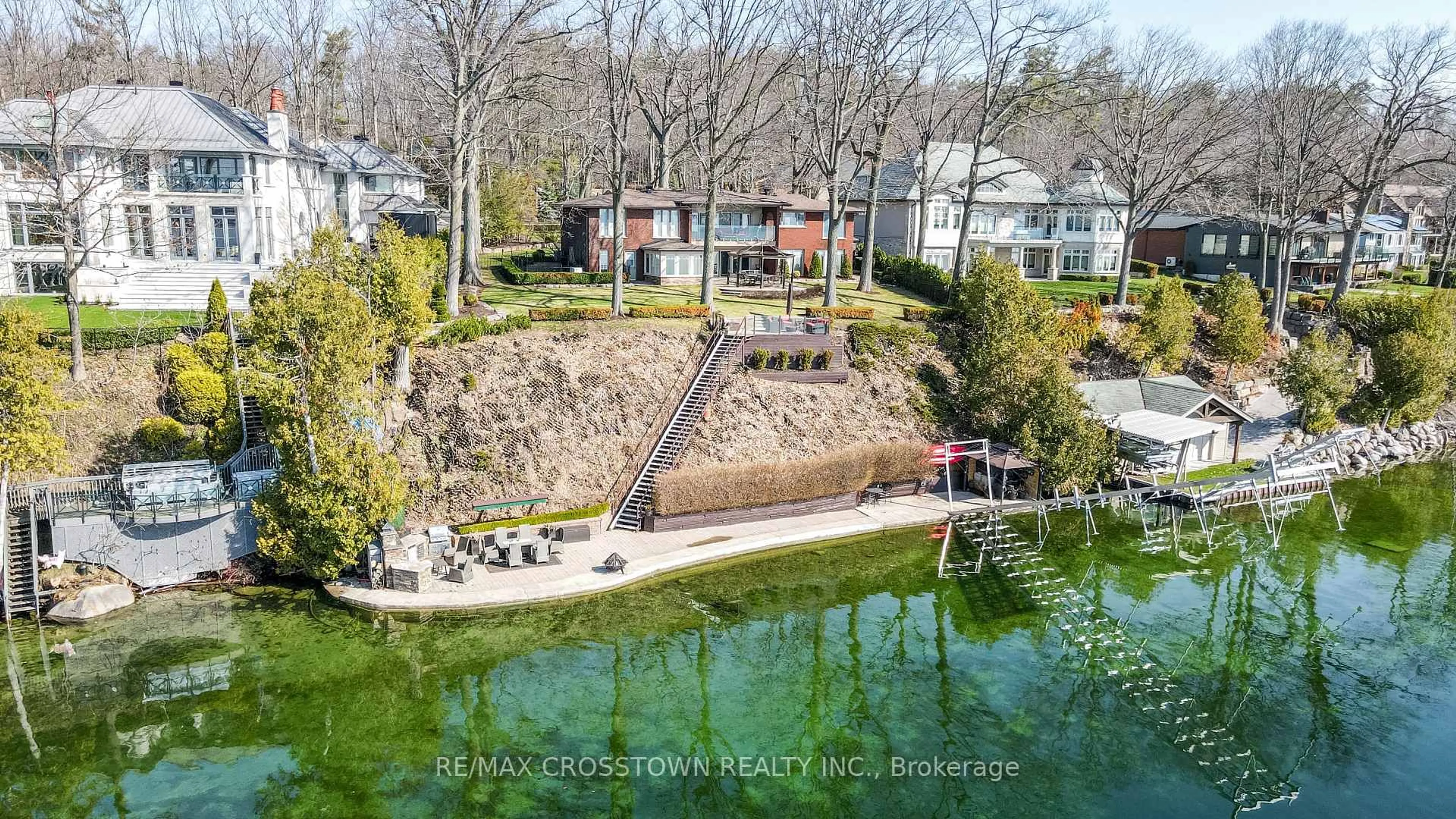 A pic from outside/outdoor area/front of a property/back of a property/a pic from drone, water/lake/river/ocean view for 13 Georgina Dr, Oro-Medonte Ontario L4M 1E9