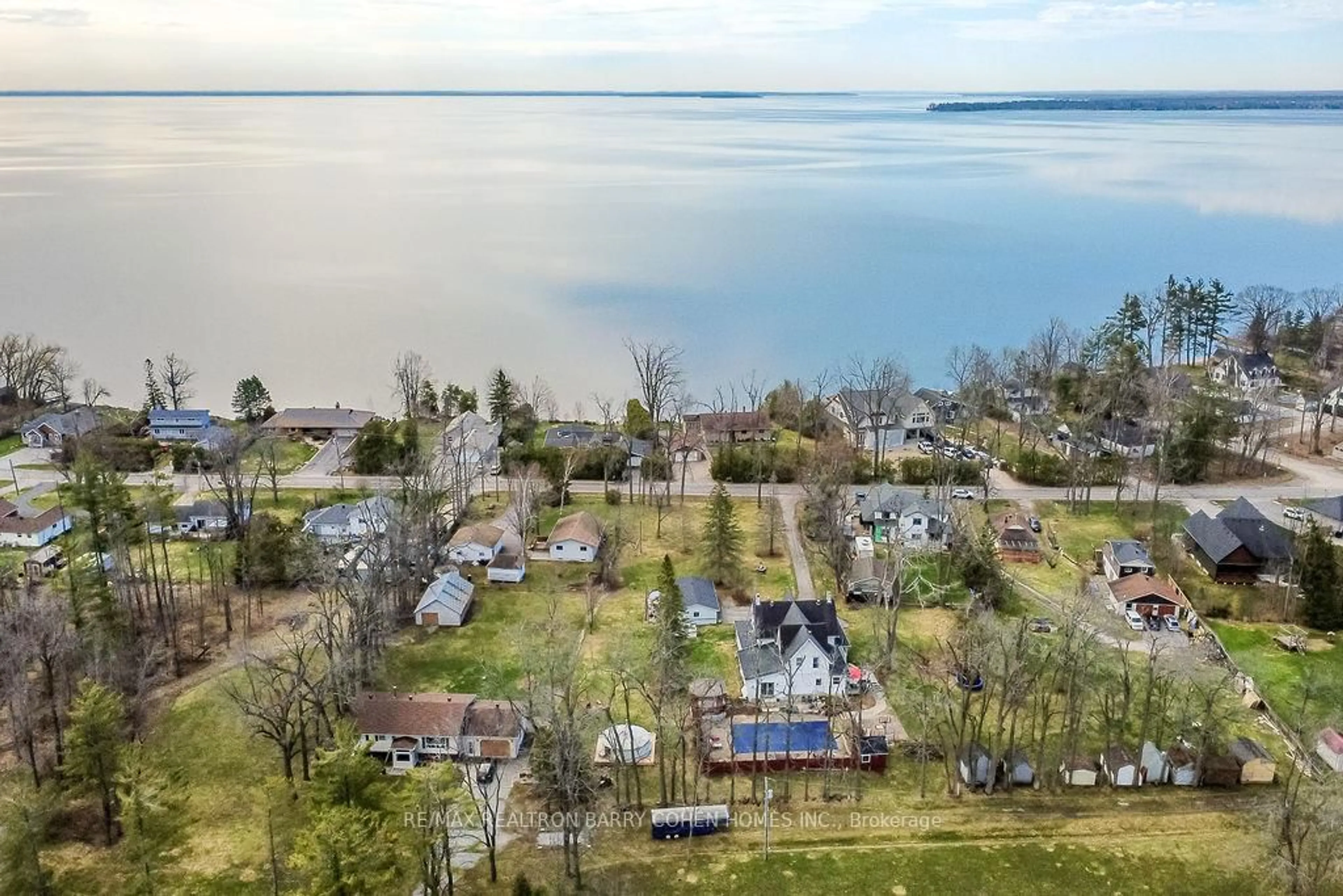 A pic from outside/outdoor area/front of a property/back of a property/a pic from drone, water/lake/river/ocean view for 8 Lakeshore Rd, Oro-Medonte Ontario L0L 2E0