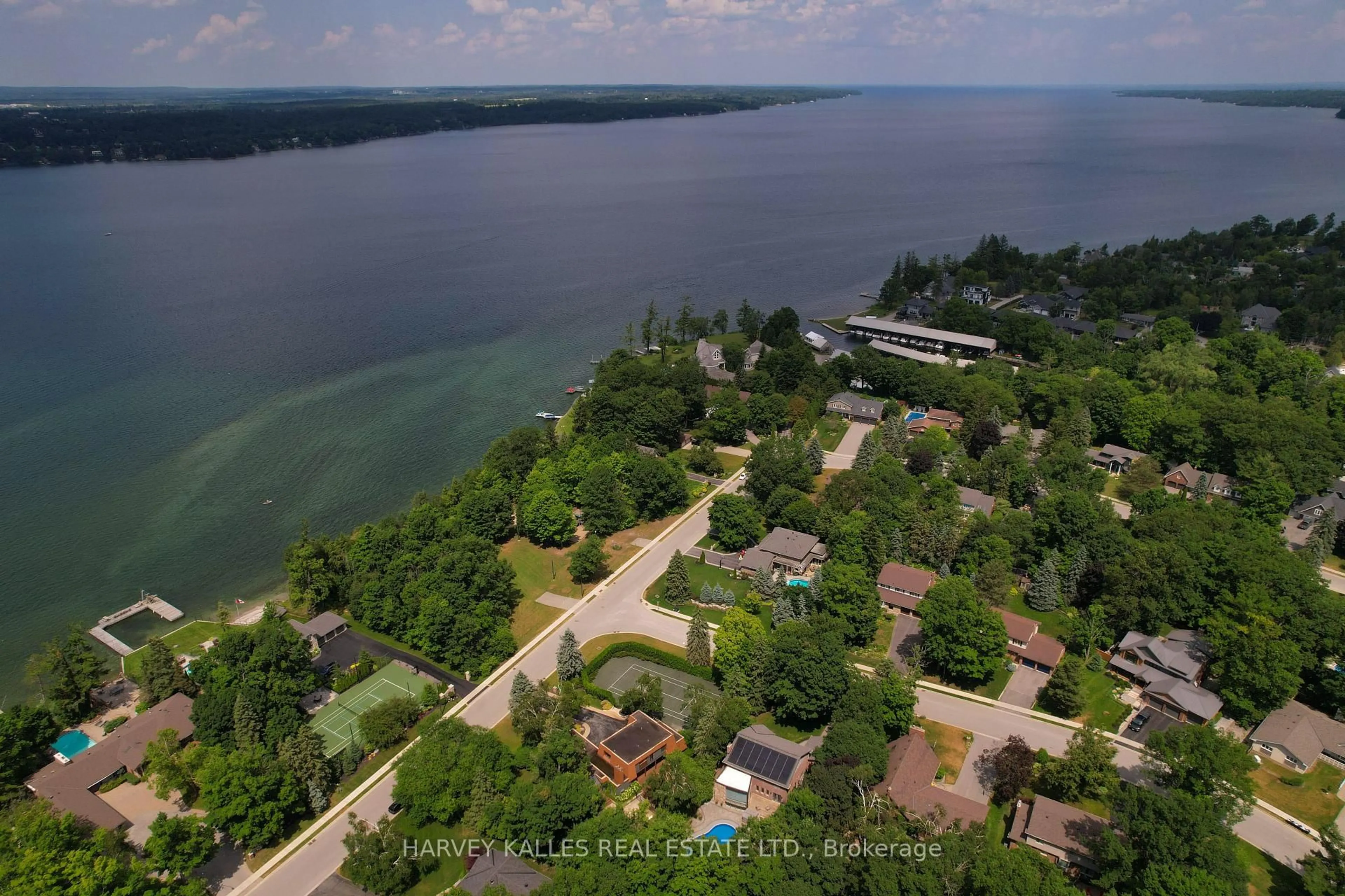 A pic from outside/outdoor area/front of a property/back of a property/a pic from drone, water/lake/river/ocean view for 23 Royal Oak Dr, Barrie Ontario L4N 7S5