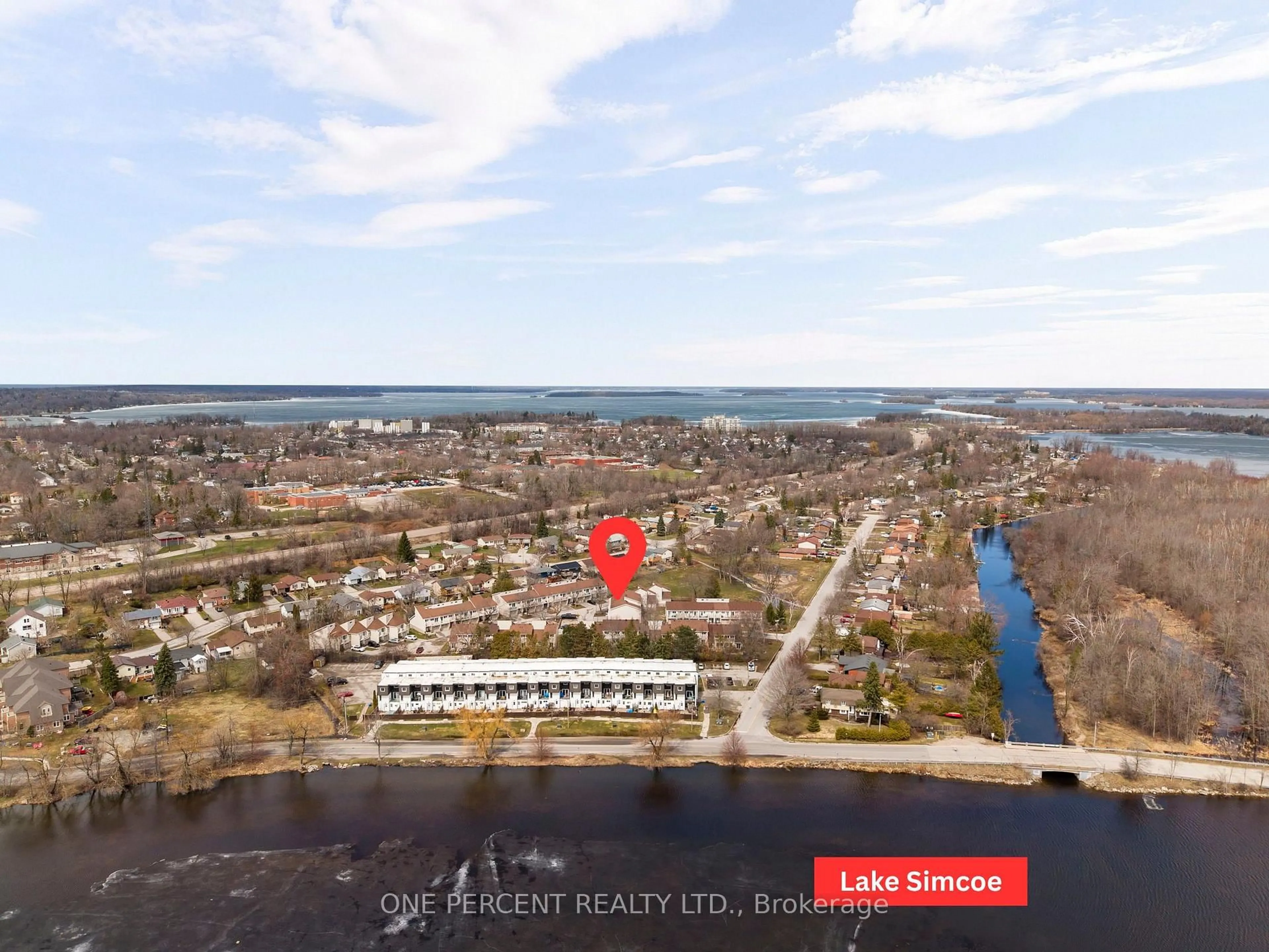A pic from outside/outdoor area/front of a property/back of a property/a pic from drone, water/lake/river/ocean view for 12 Lankin Blvd ##37, Orillia Ontario L3V 6T2