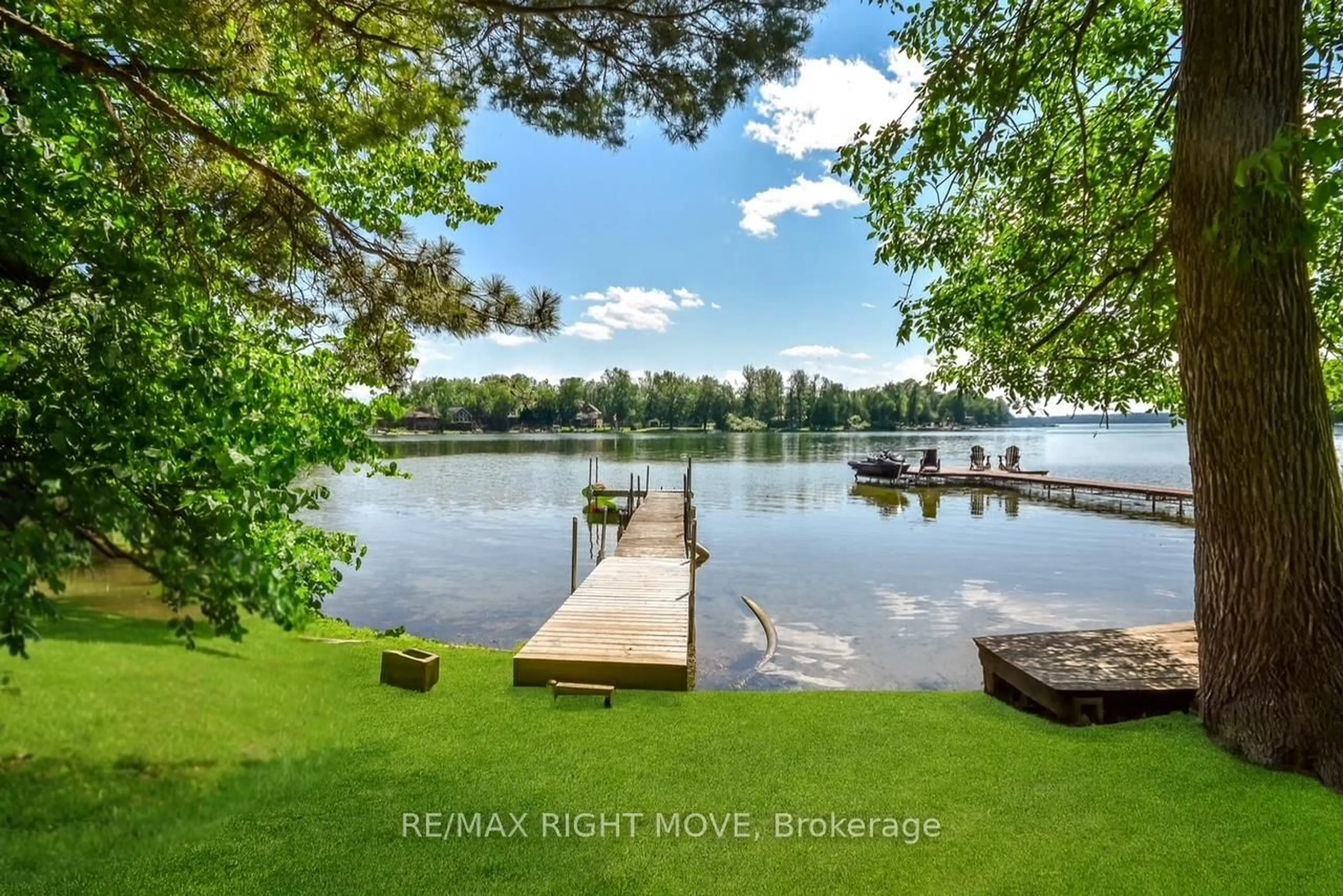 A pic from outside/outdoor area/front of a property/back of a property/a pic from drone, water/lake/river/ocean view for 6896 Pentland Lane, Ramara Ontario L0K 2B0