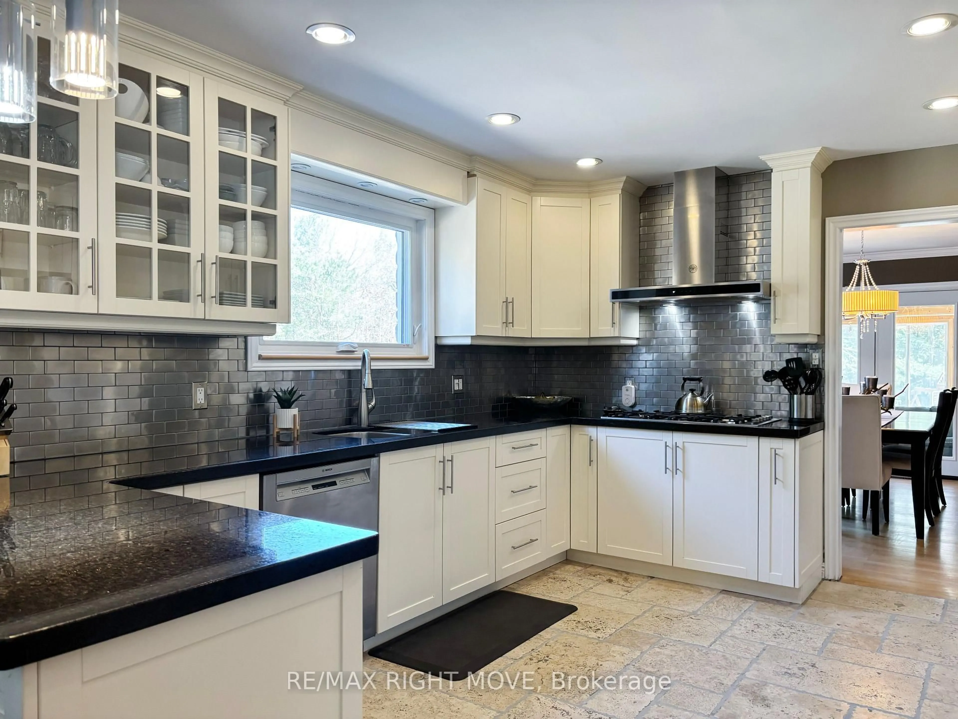 Contemporary kitchen, ceramic/tile floor for 4041 Wainman Line, Severn Ontario L3V 7C3