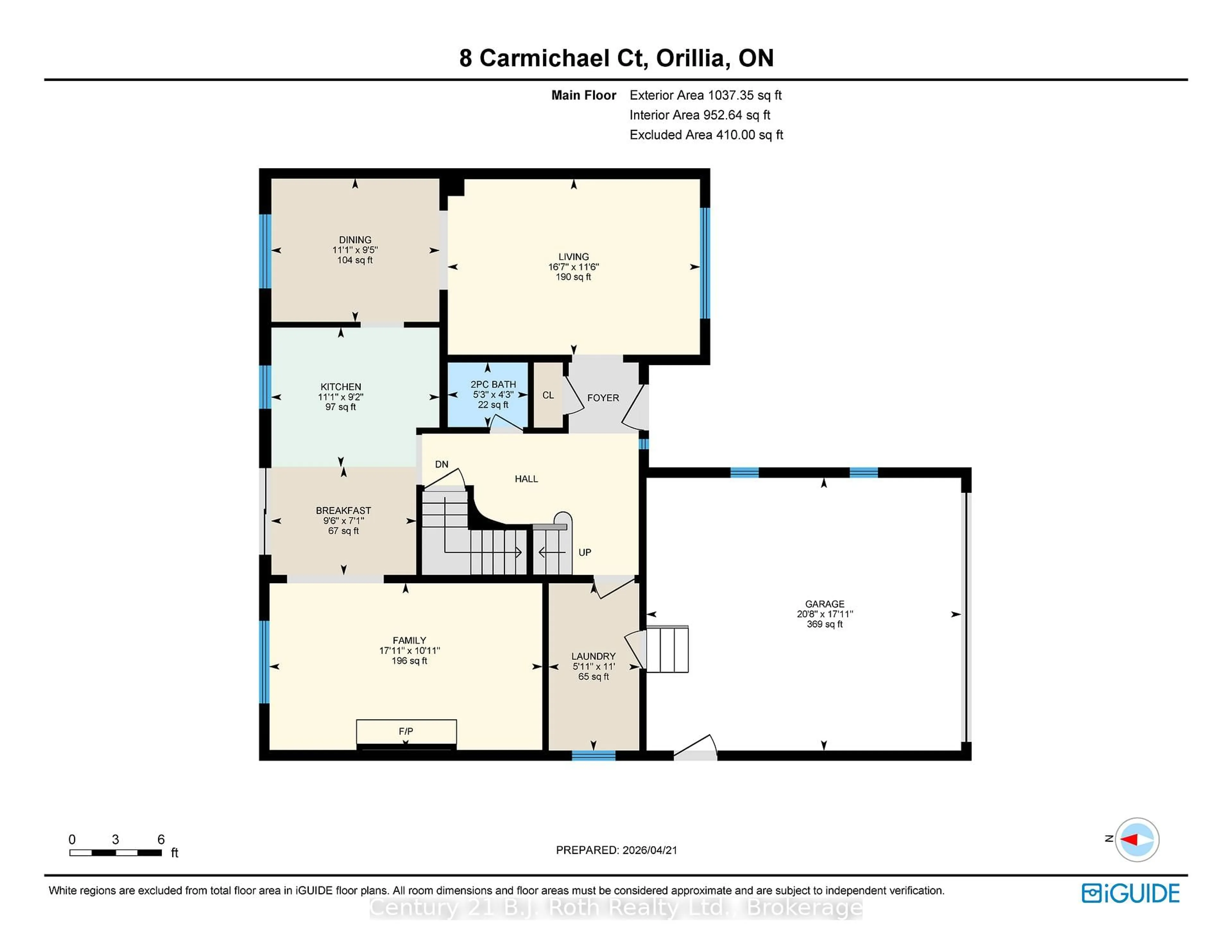 Floor plan for 8 Carmichael Crt, Orillia Ontario L3V 7R6
