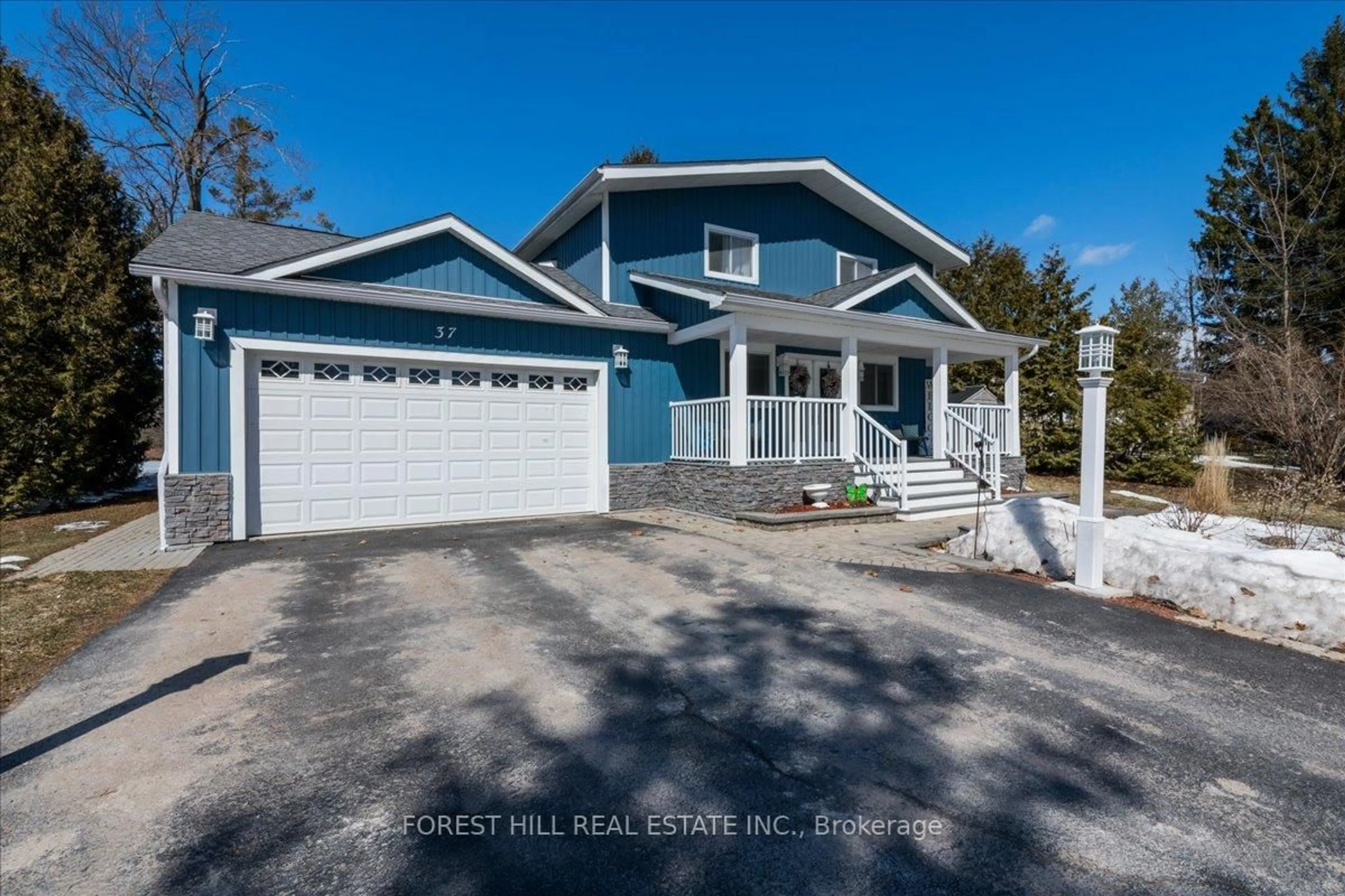 Home with vinyl exterior material, street for 37 Old Indian Tr, Ramara Ontario L0K 1B0